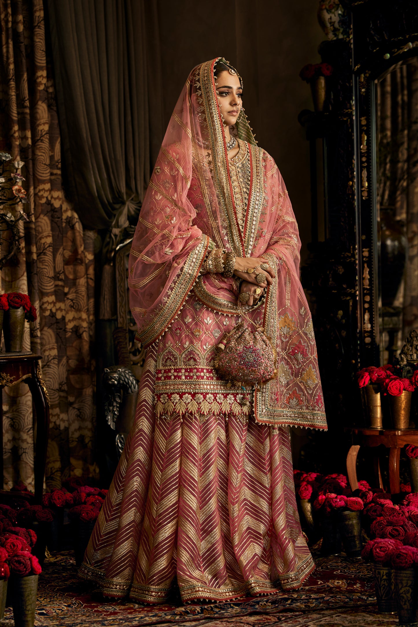 Pink Tulle Kurta Sharara