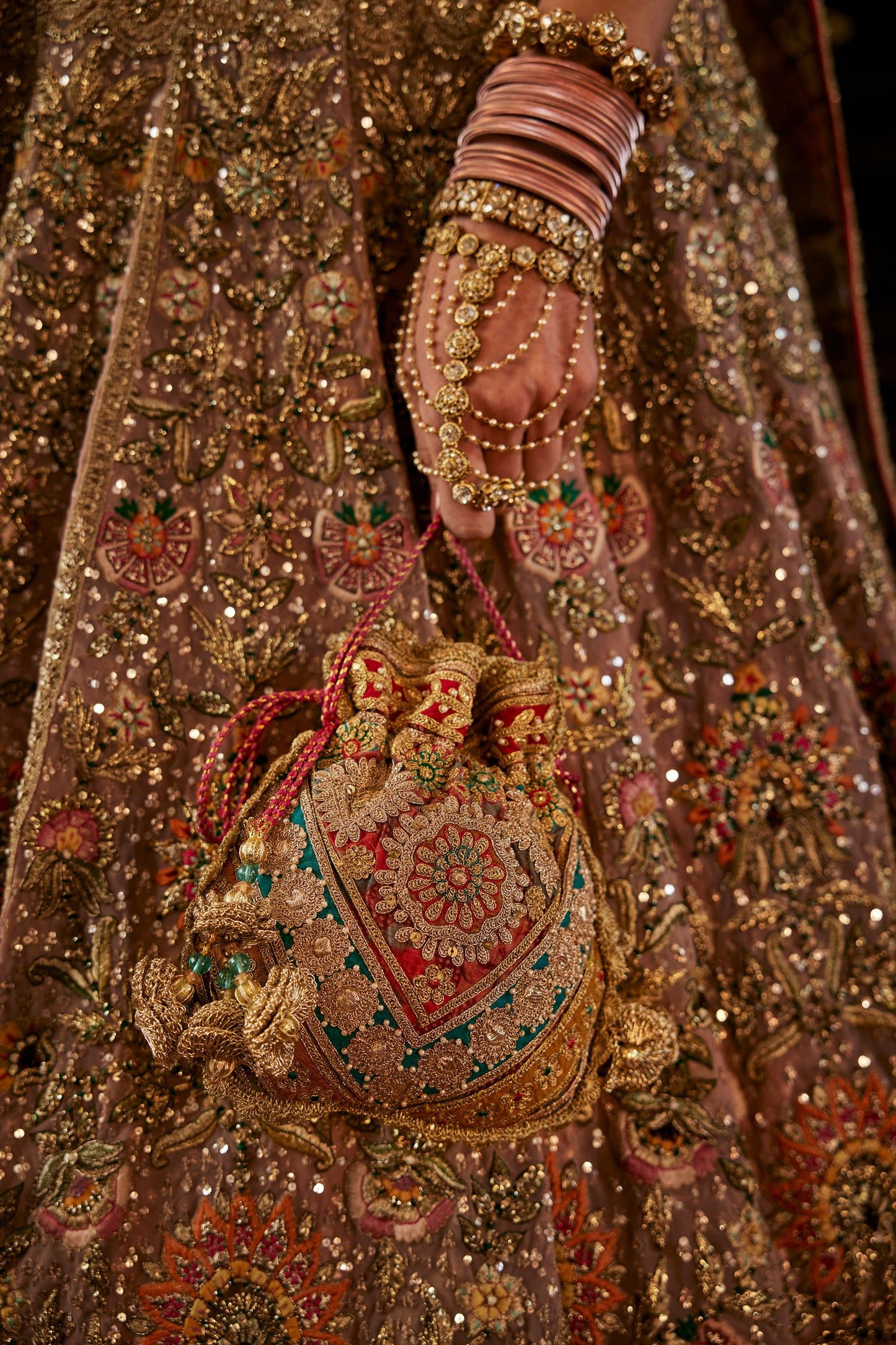 Earthy Pink Tulle Lehenga