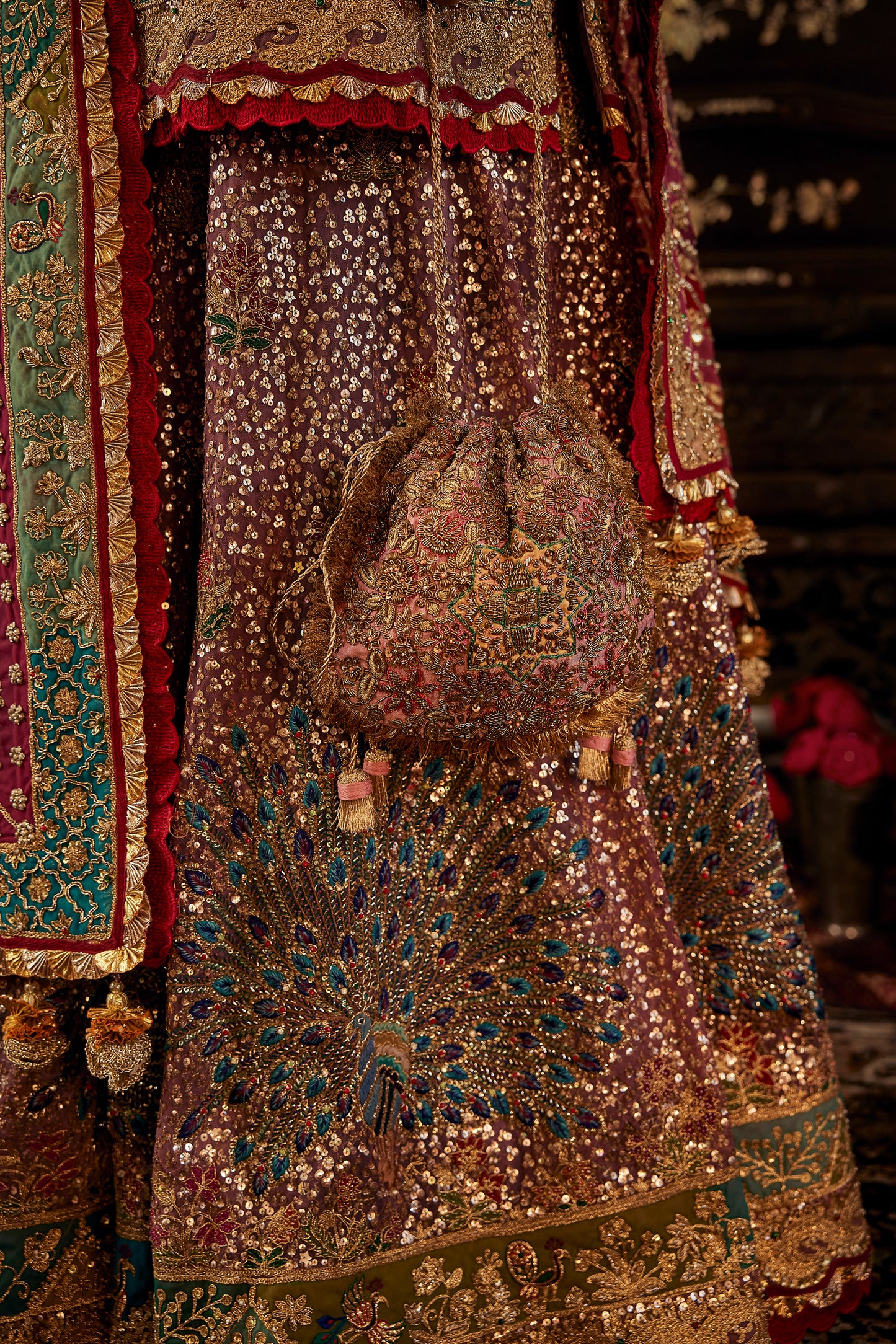 Lilac-Mauve Bejeweled Sharara