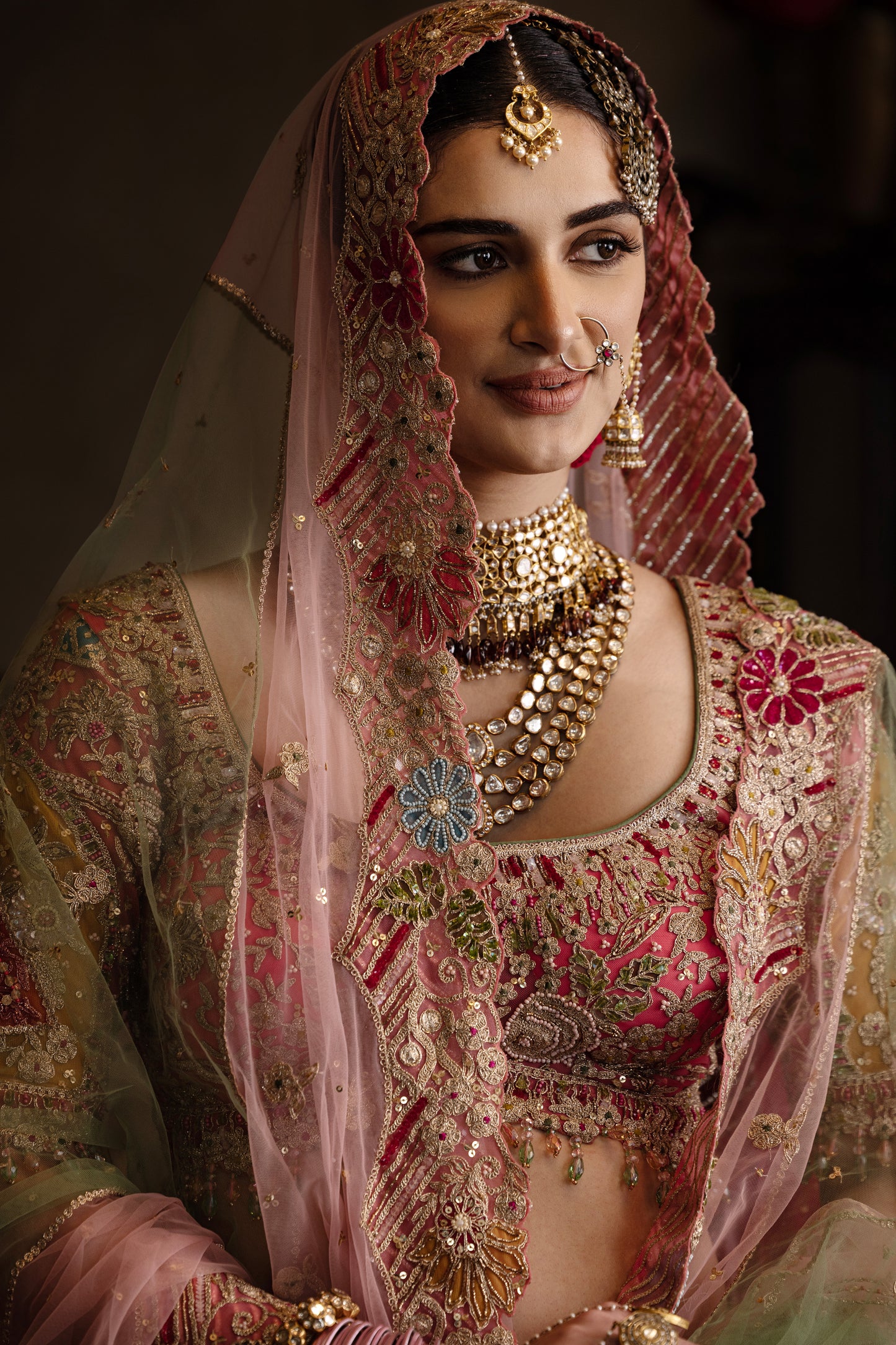 Rose Pink Tulle Lehenga