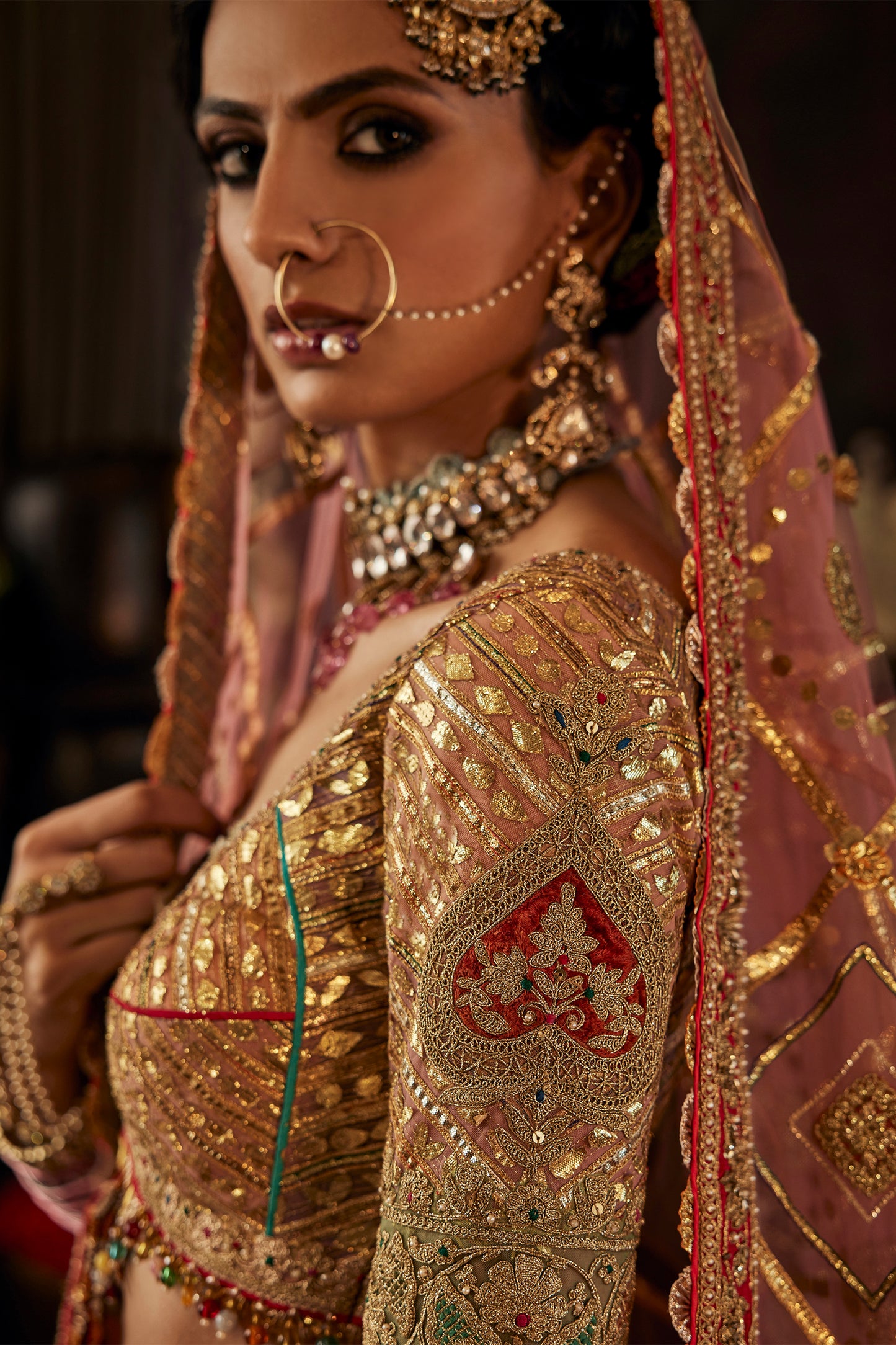 Blush Gold Maharani Lehenga