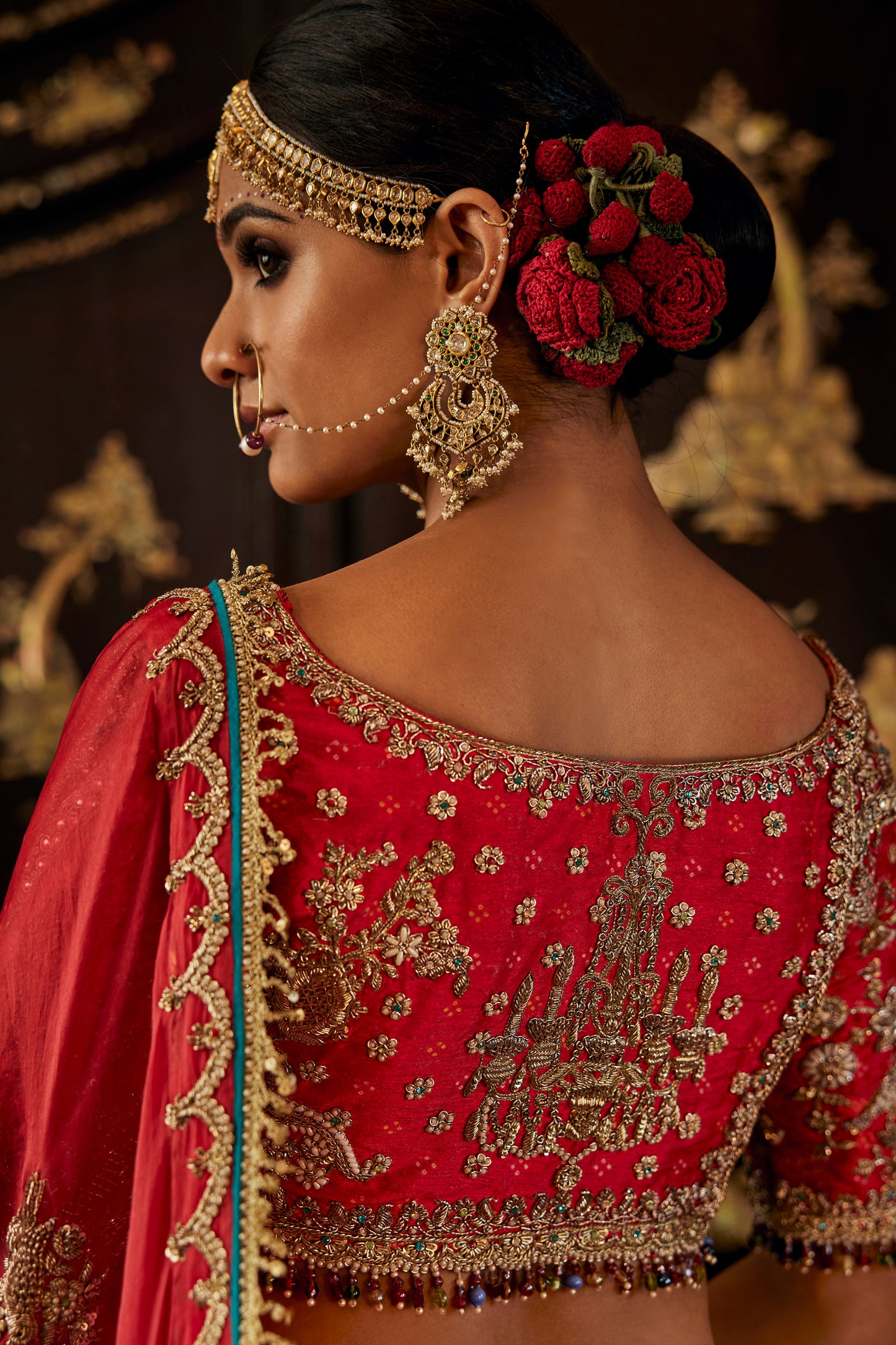 Vivid Red Palampore Chintz Lehenga