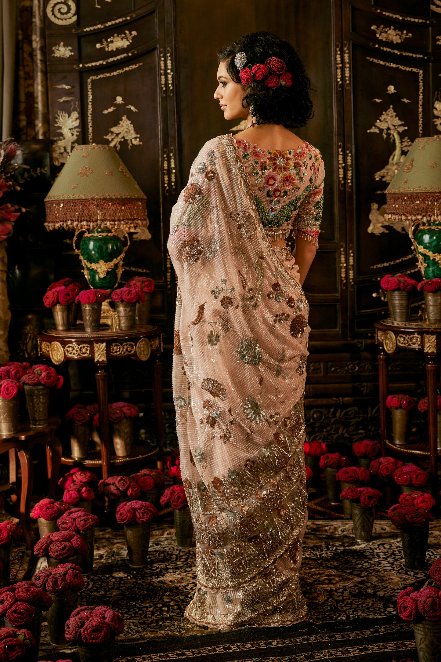 Ashes Of Rose Hued Tulle Saree