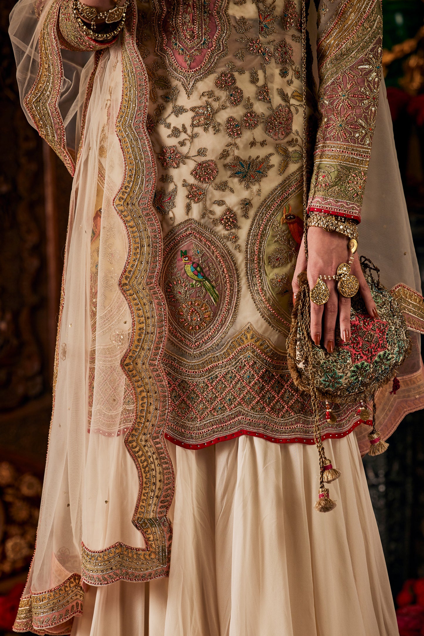 Ivory Tulle Kurta and Sharara