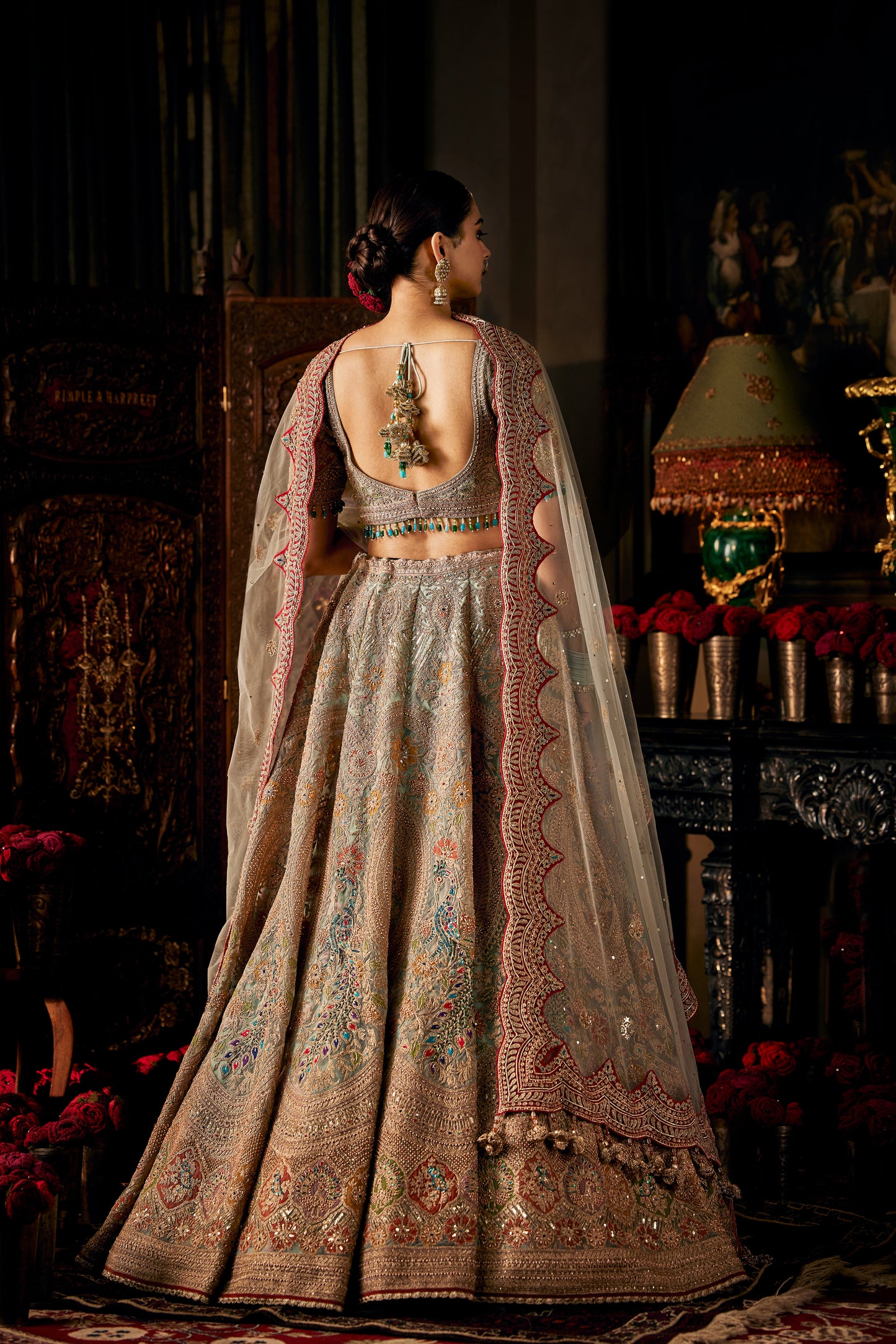 Ice Blue Tulle Lehenga