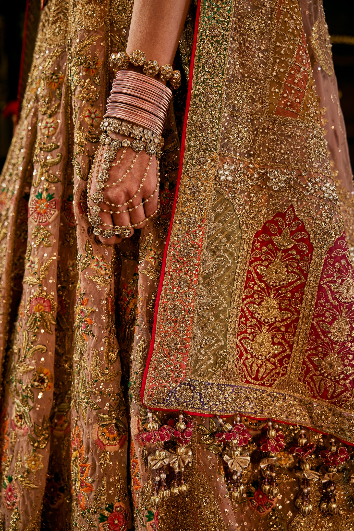 Earthy Pink Tulle Lehenga