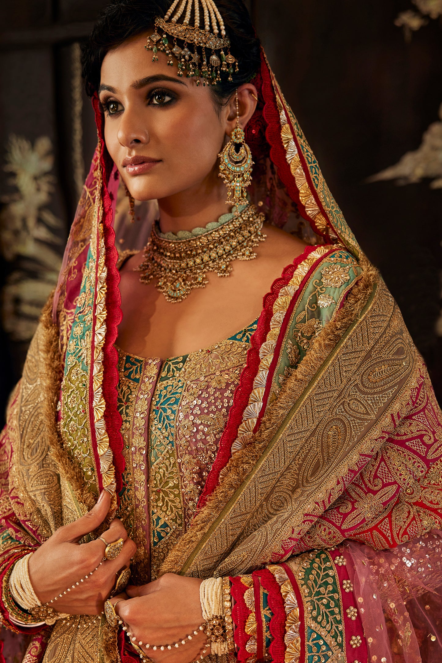 Lilac-Mauve Bejeweled Sharara