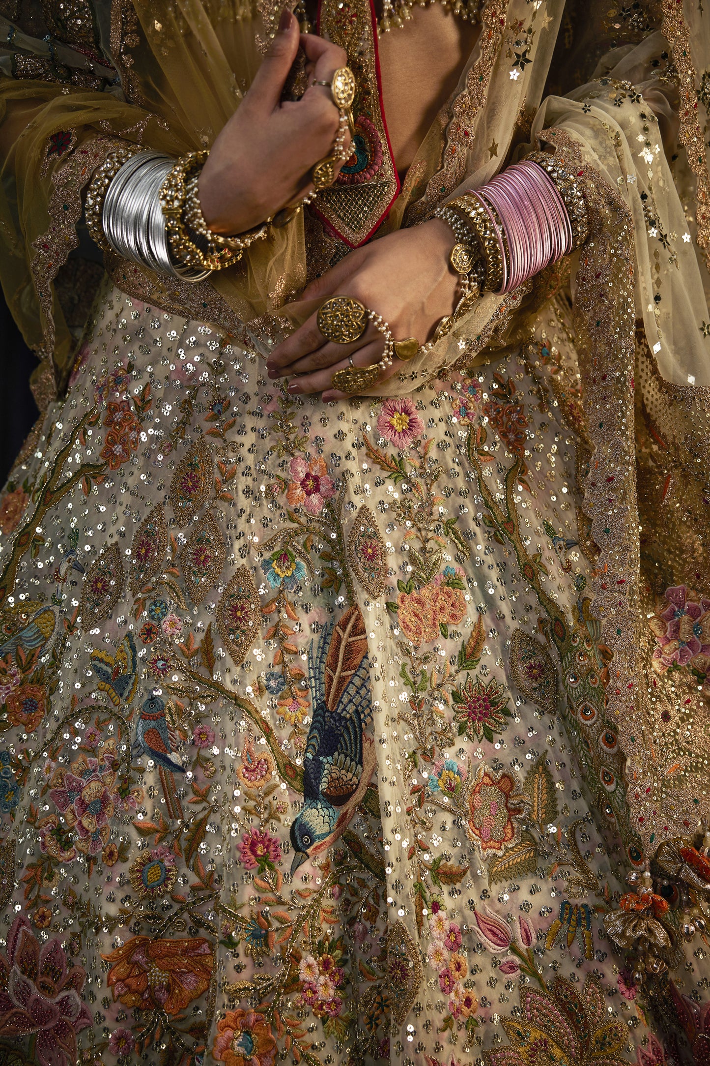 Ivory Efflorescence Lehenga