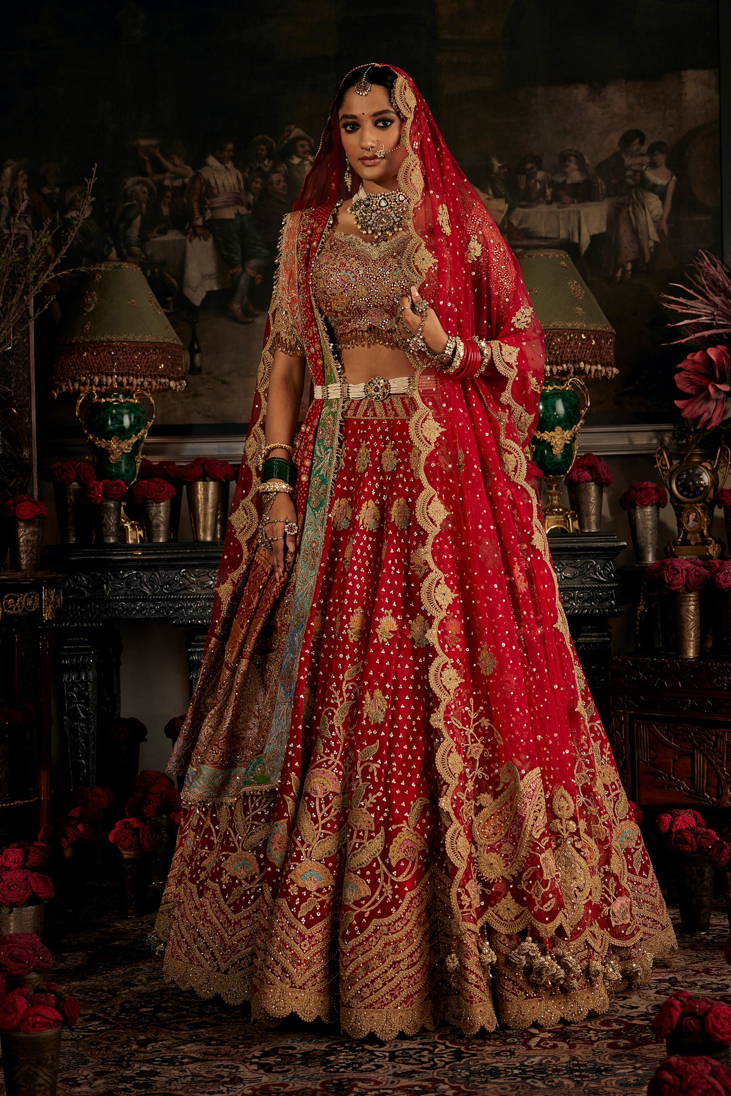 Red Lotus Lehenga