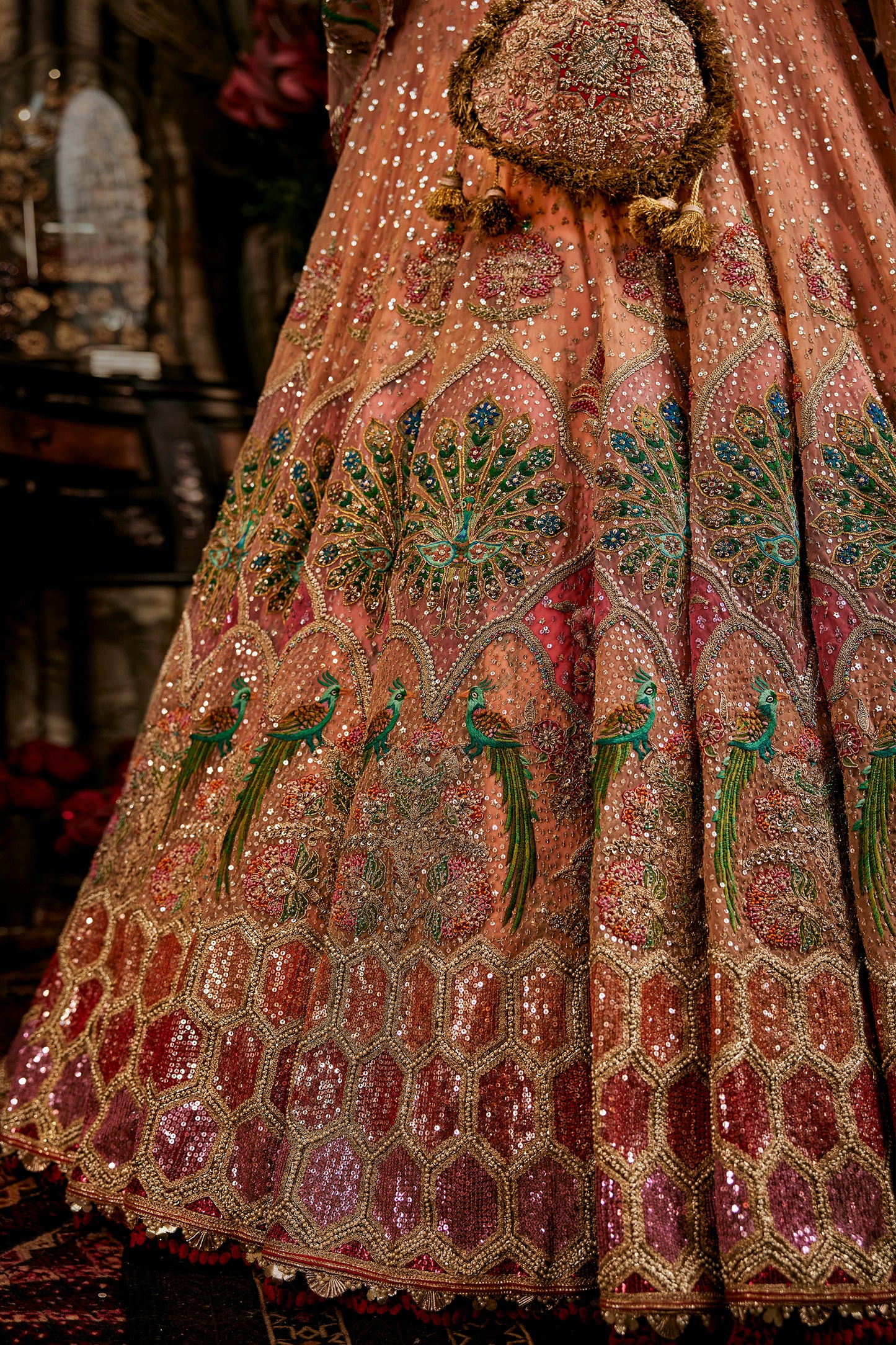 Peach Songbird Lehenga