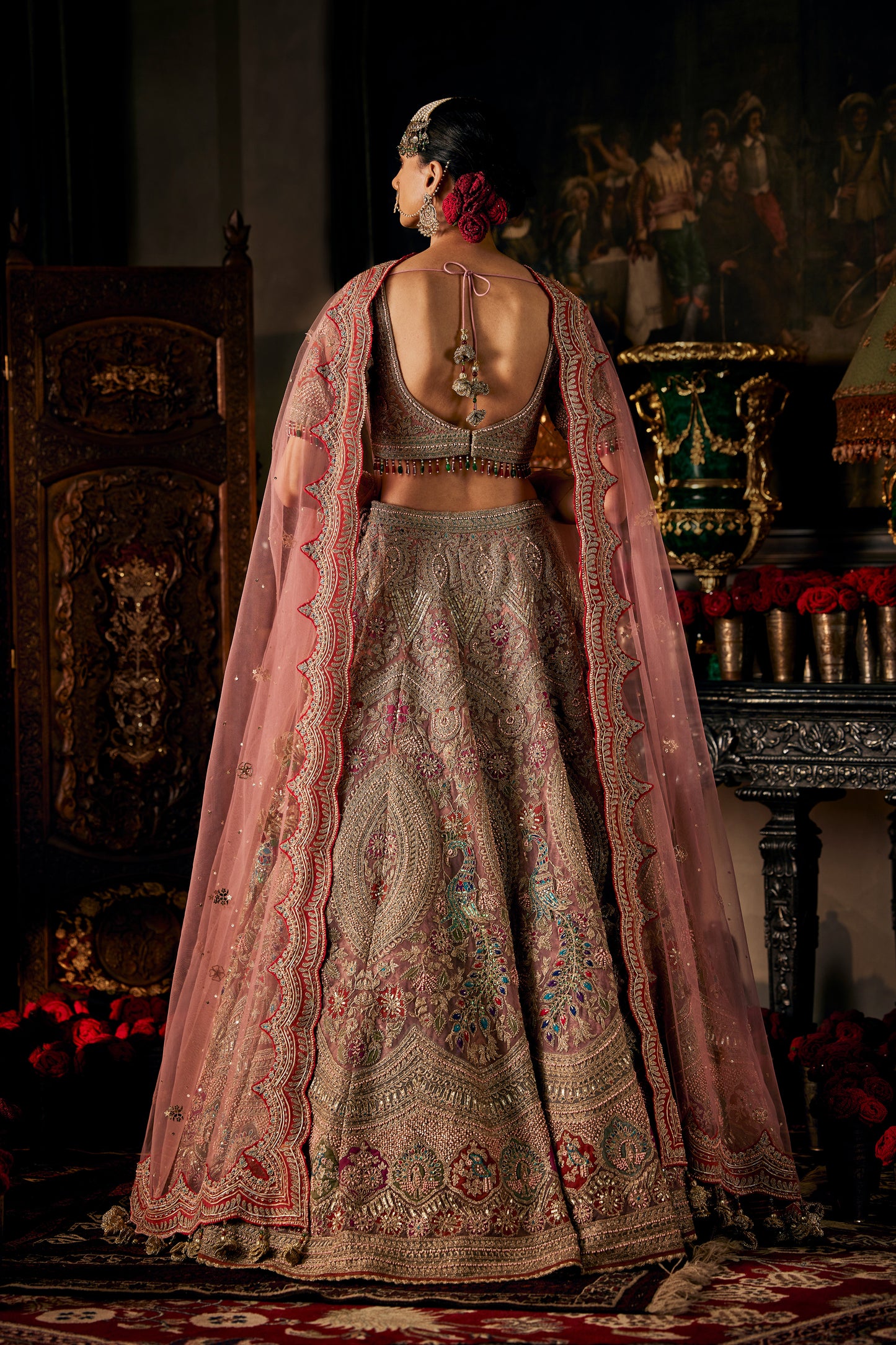 Earthy Pink Tulle Lehenga