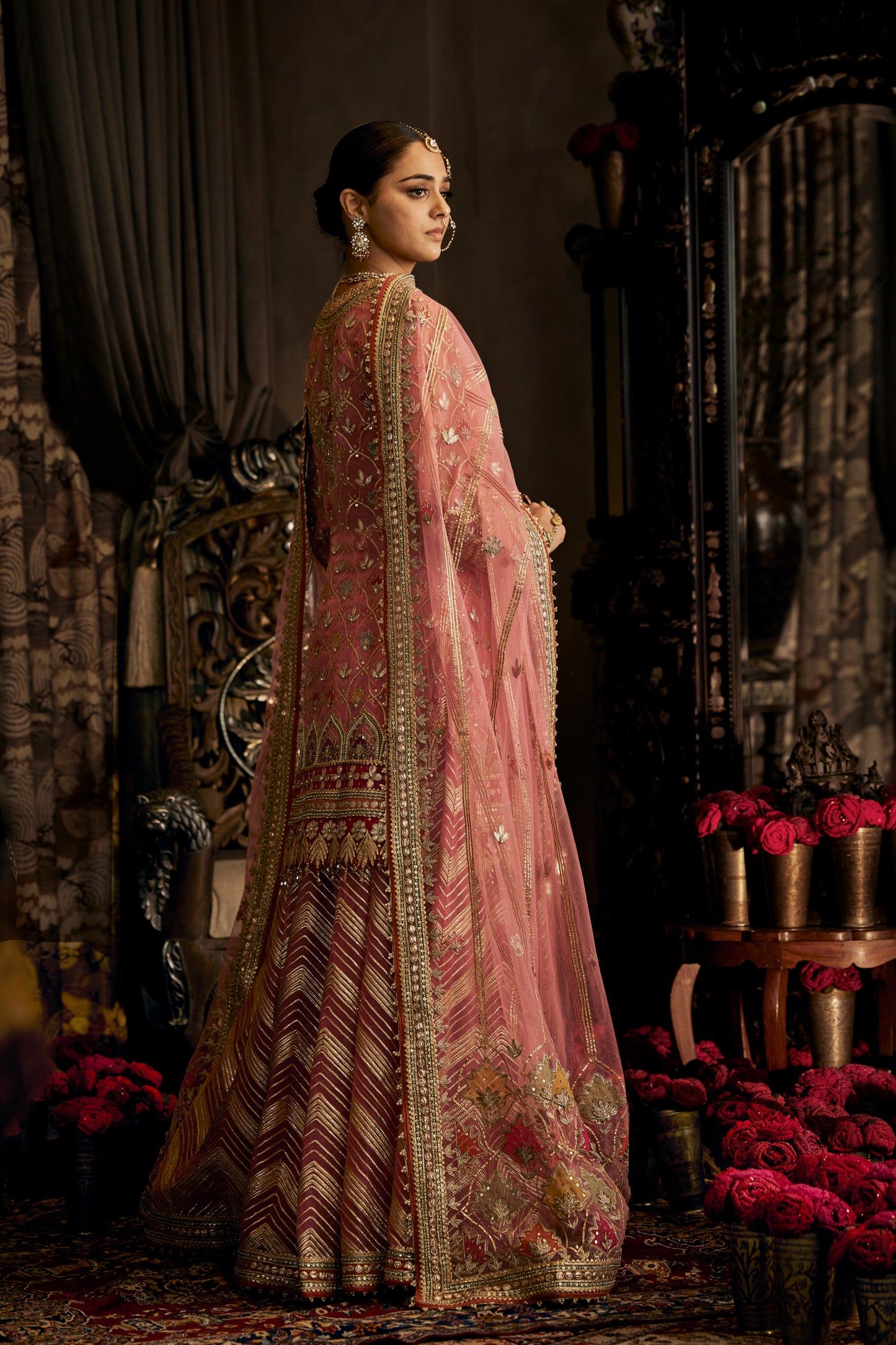 Pink Tulle Kurta Sharara