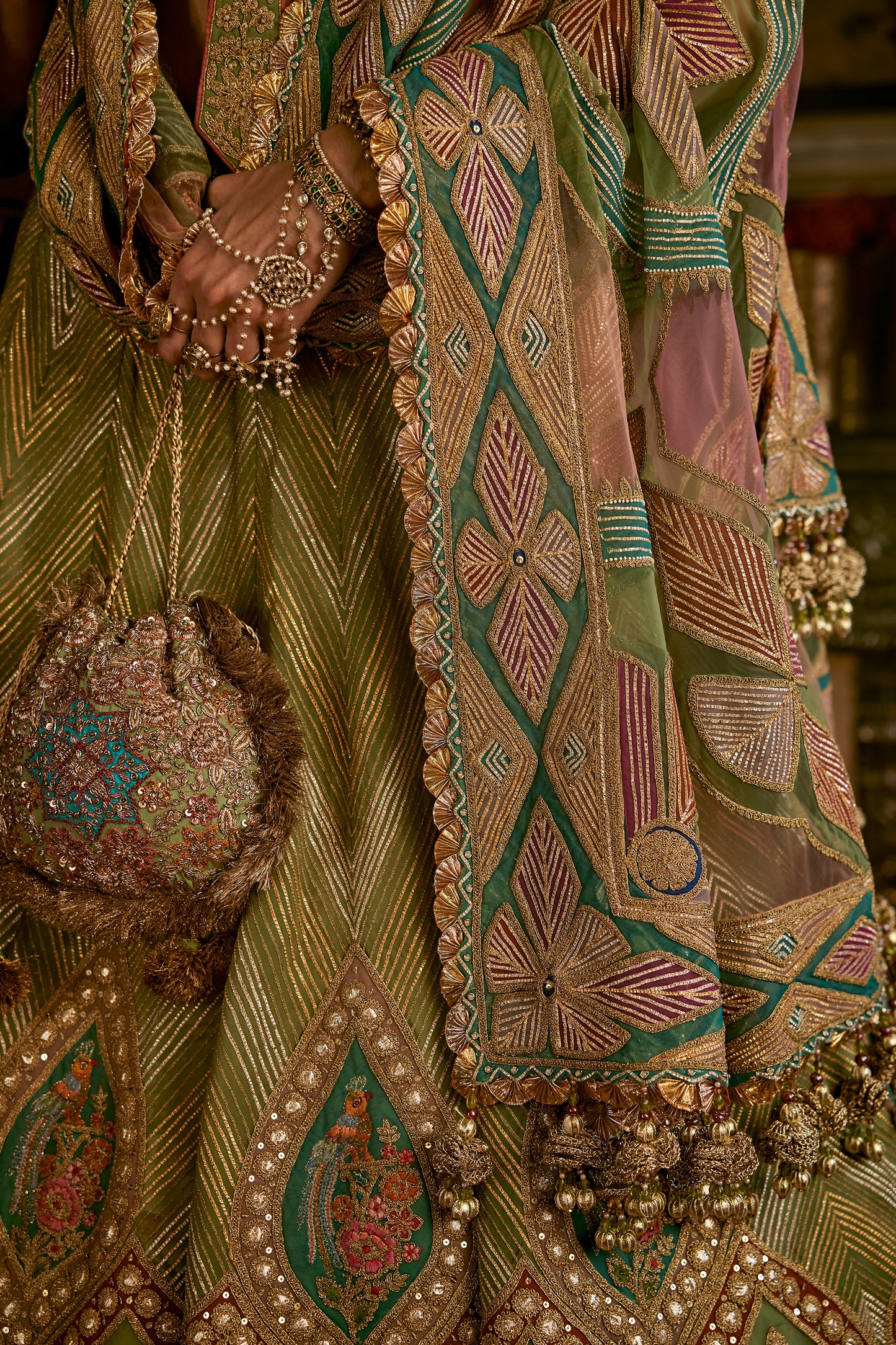 Sea Foam Green Tulle Lehenga