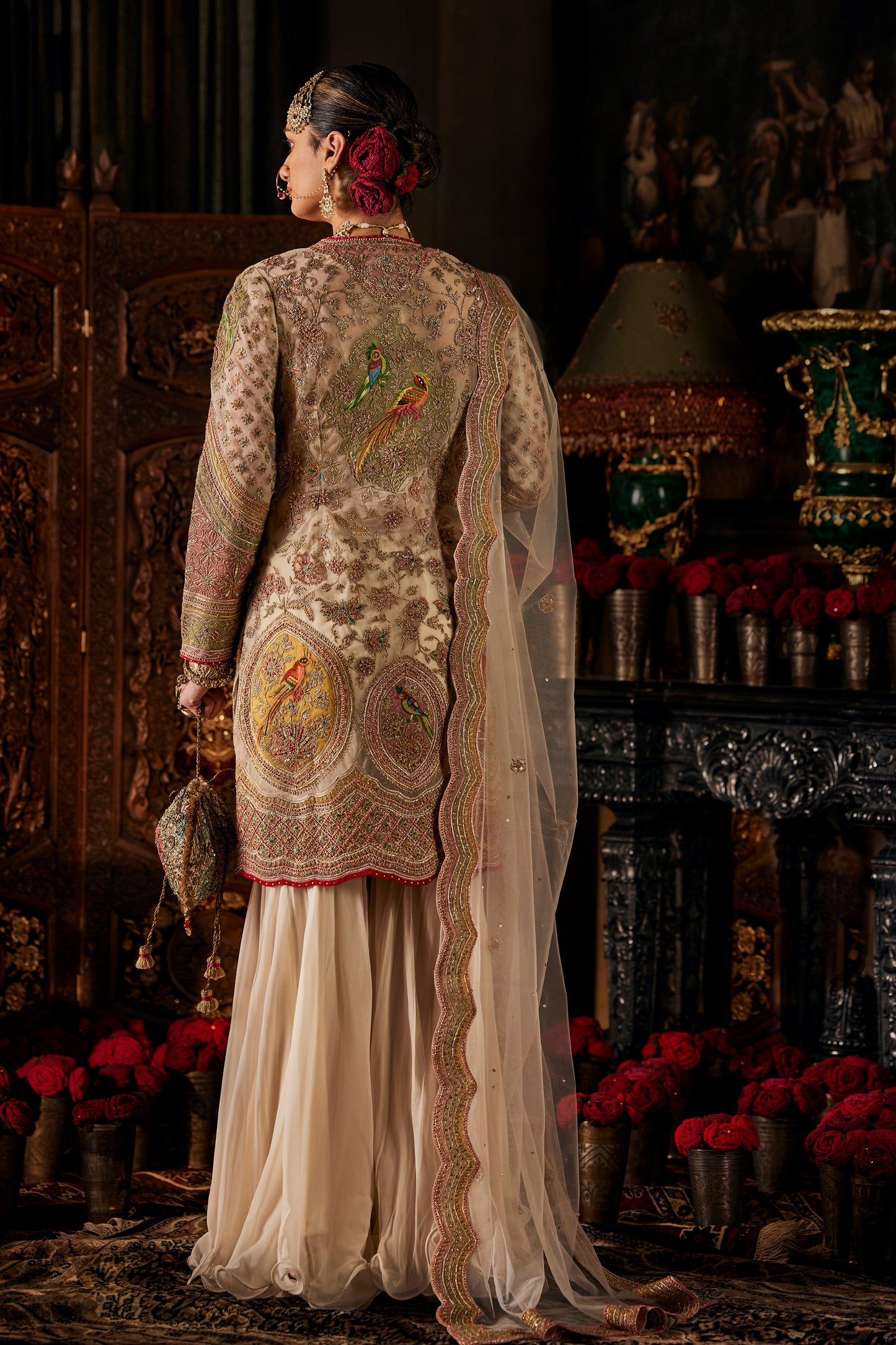 Ivory Tulle Kurta and Sharara