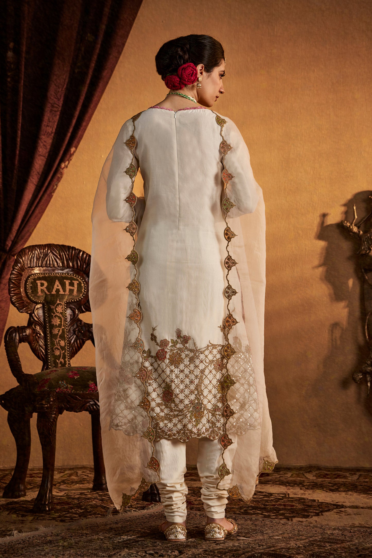 Ivory Floral Kurta Set