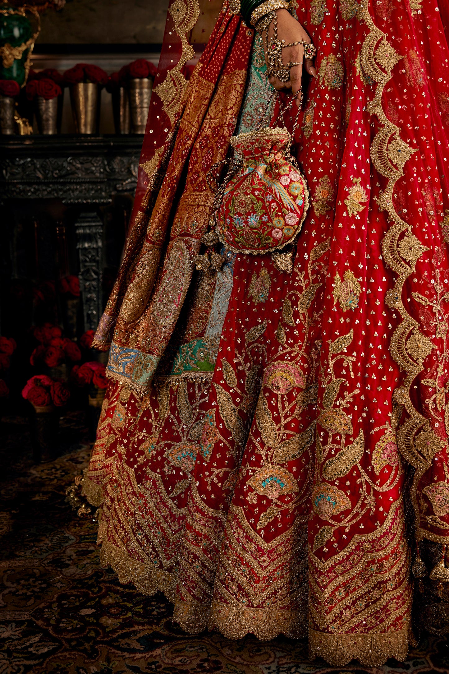 Red Lotus Lehenga