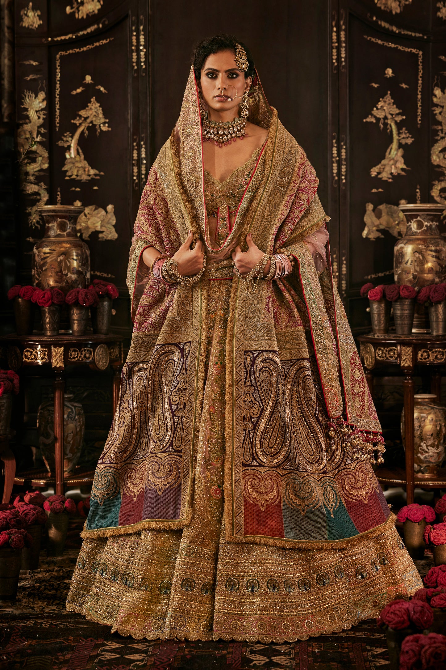 Earthy Pink Tulle Lehenga