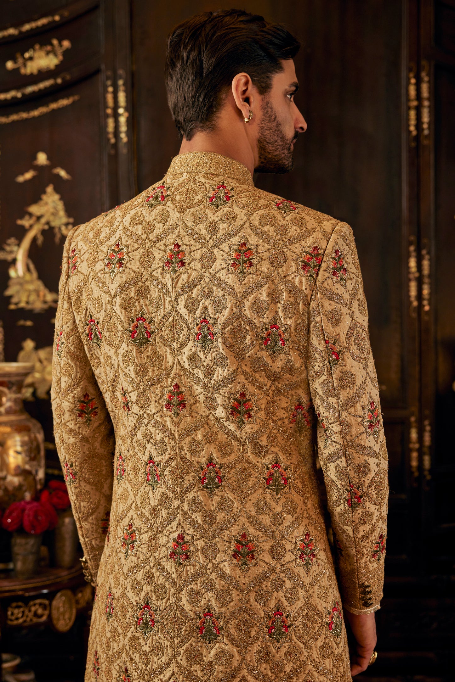 Antique Gold Royal Sherwani