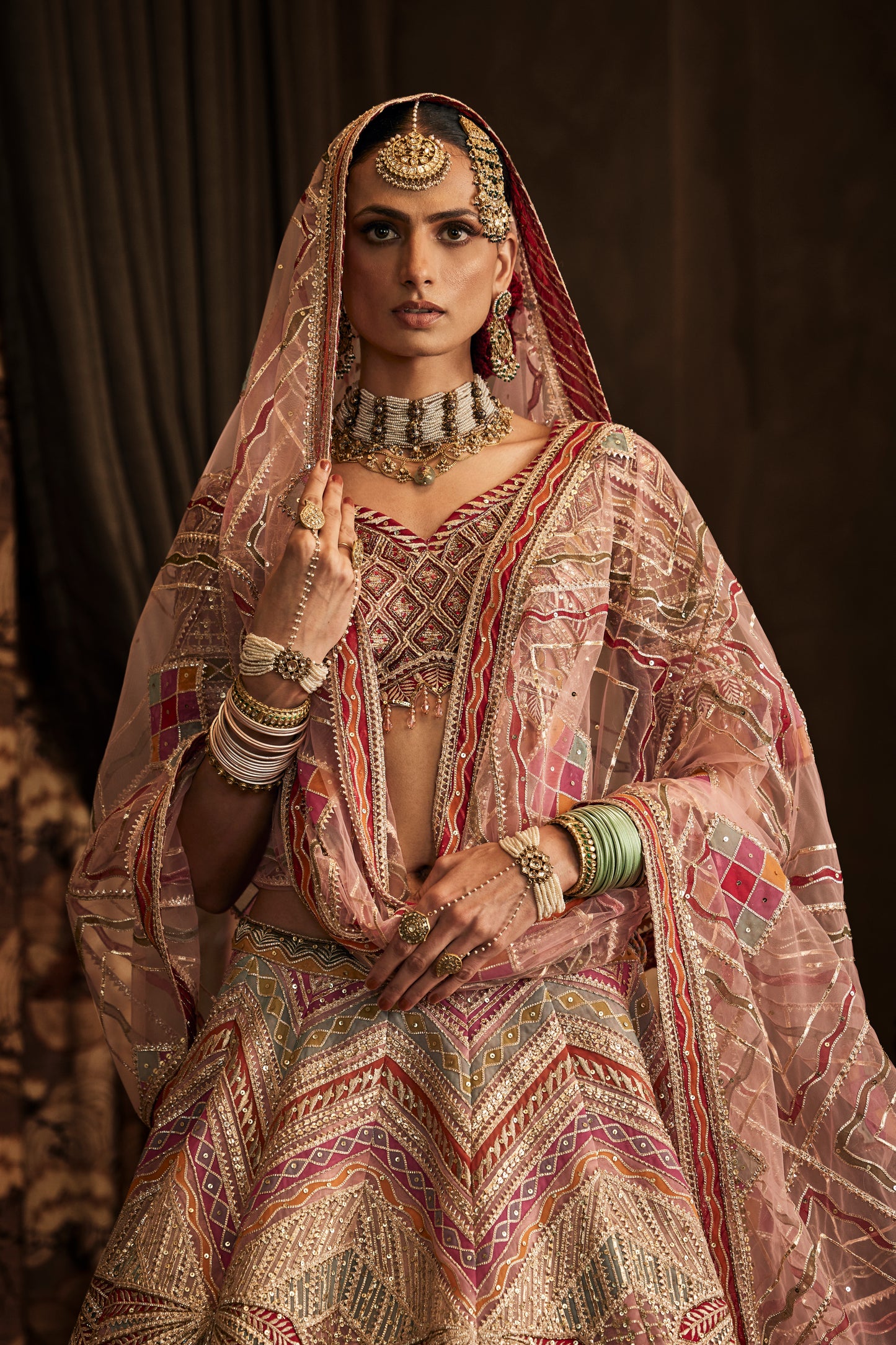 Blush Pink Tulle Lehenga