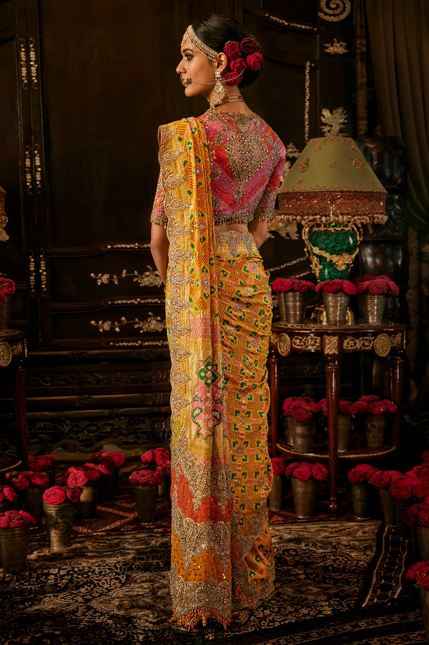 Marigold Gharchola Saree