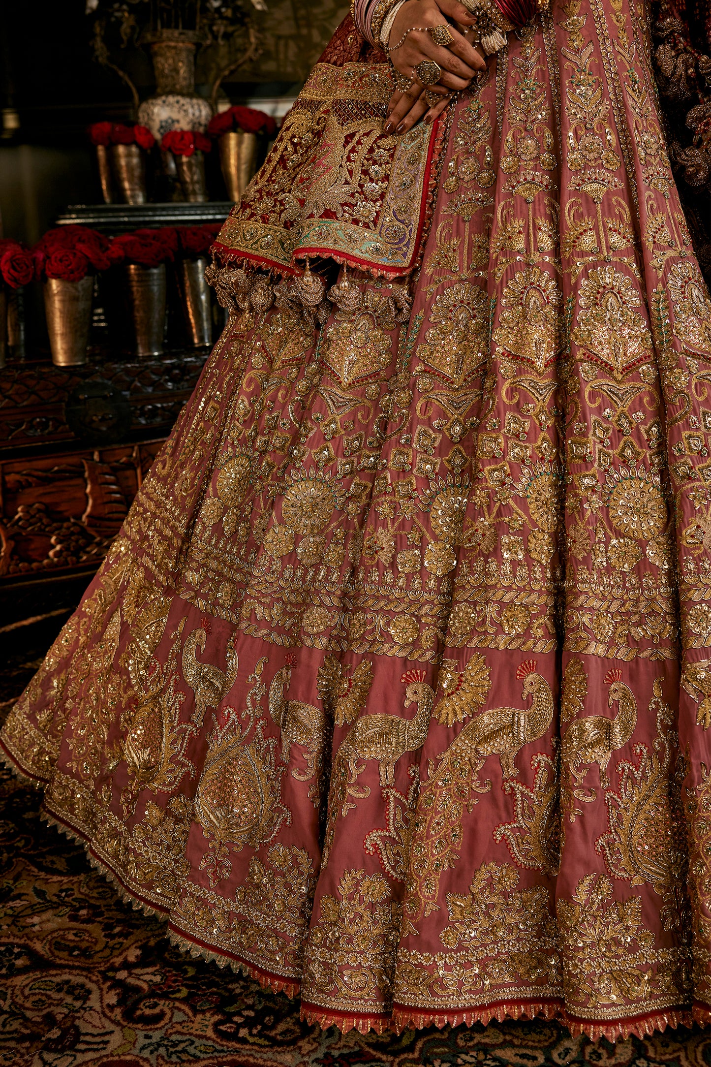 Blush Floral Bouquet Lehenga