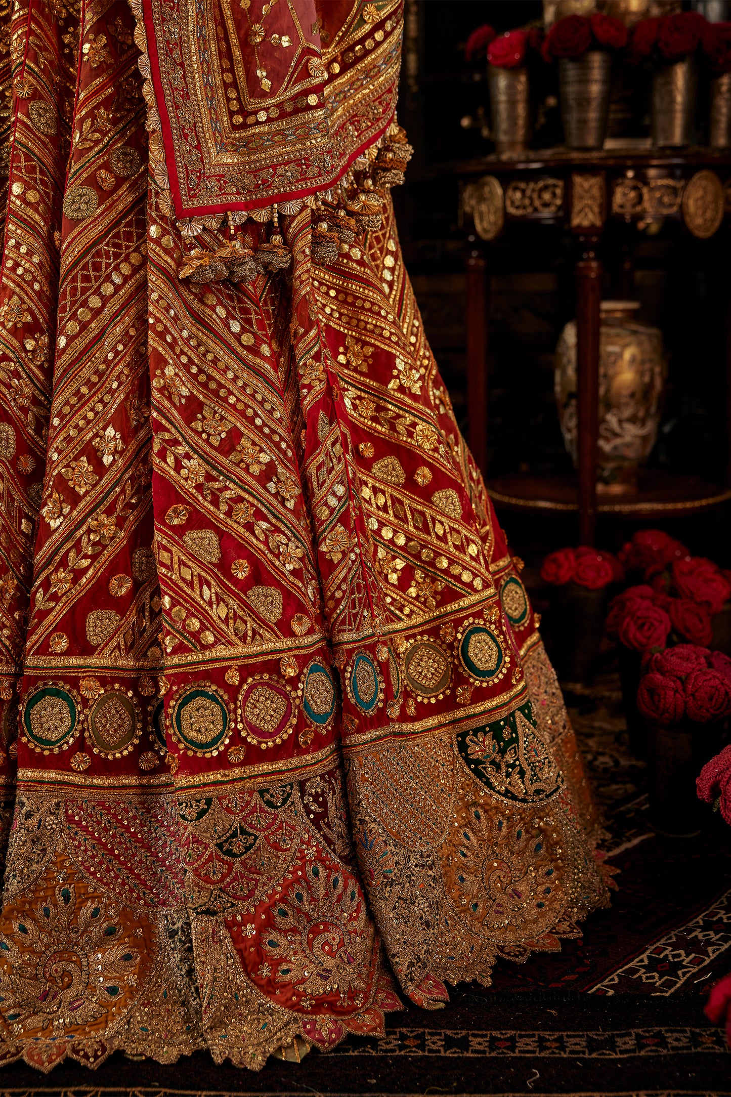 Deep Red Gota Lehenga