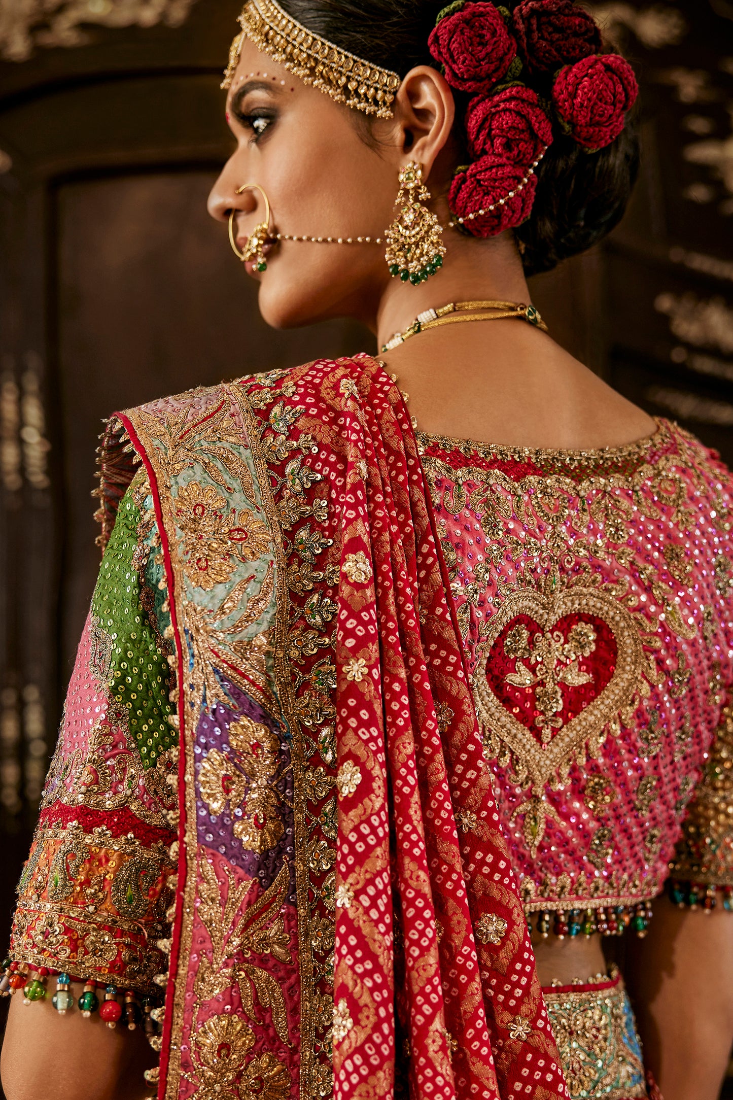 Red Vintage Gharchola Saree