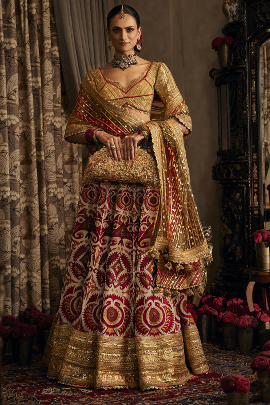 Ivory Georgette Lehenga Set