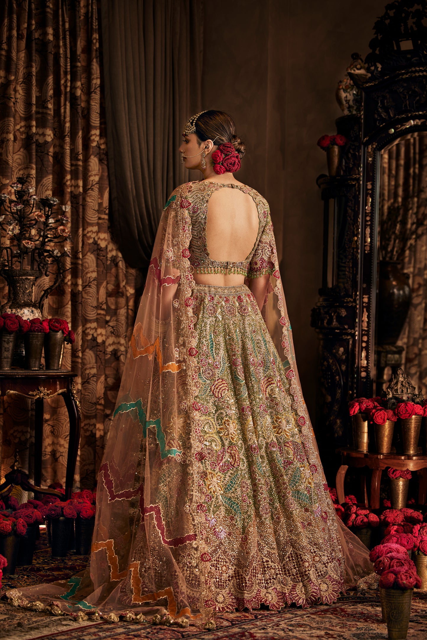 Pista Green Tulle Lehenga