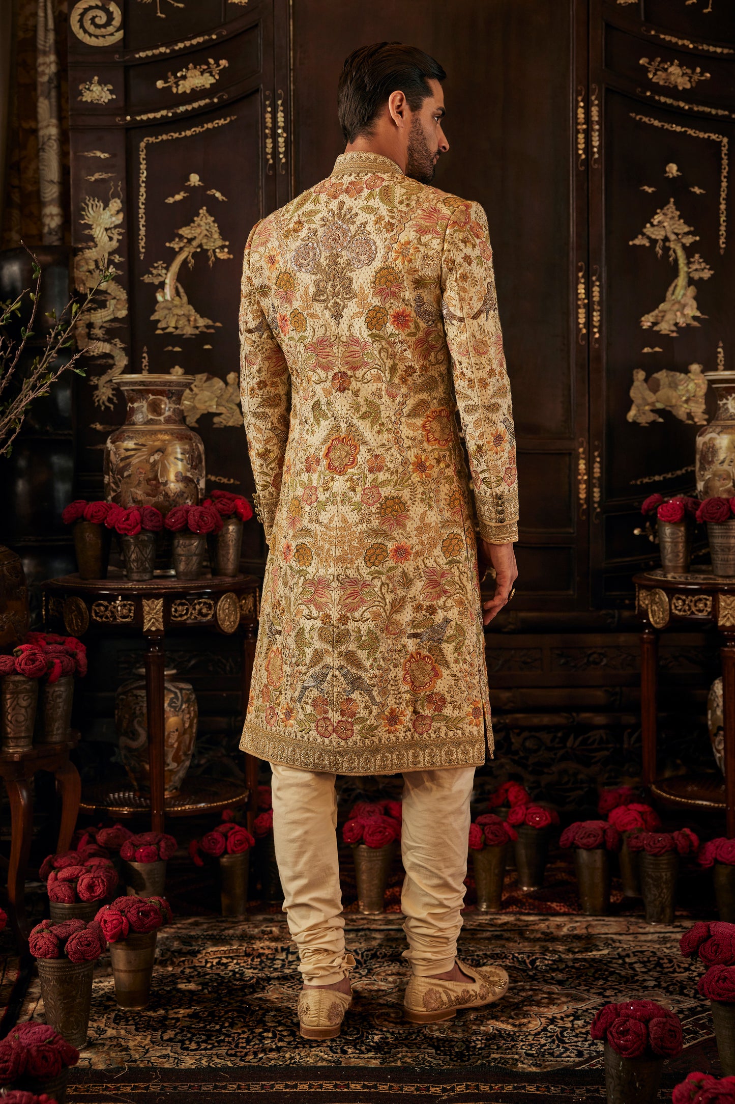 Ivory Archival Chintz Sherwani