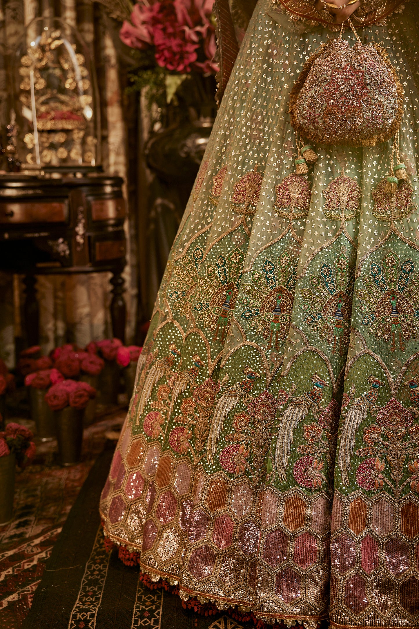 Aqua Green Tulle Lehenga