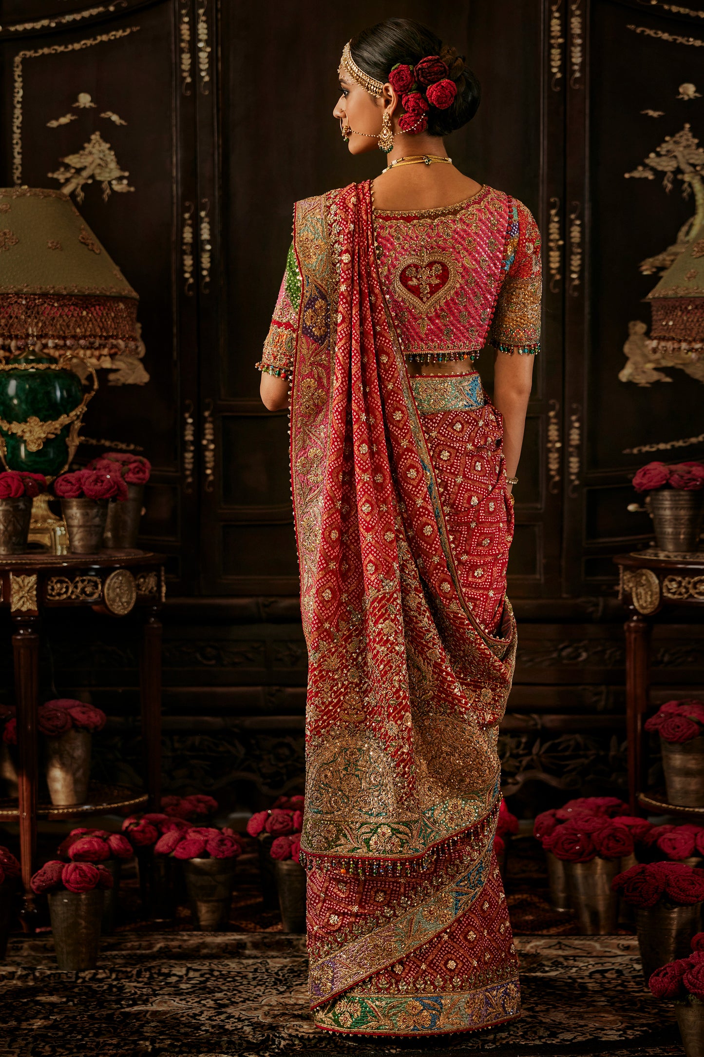 Red Vintage Gharchola Saree