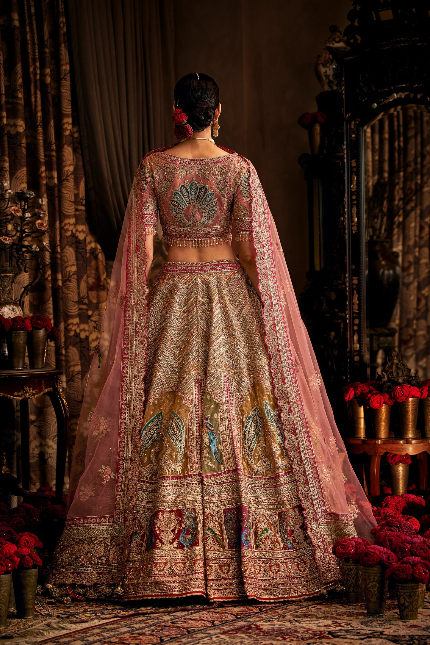 Rouge Pink Tulle Lehenga