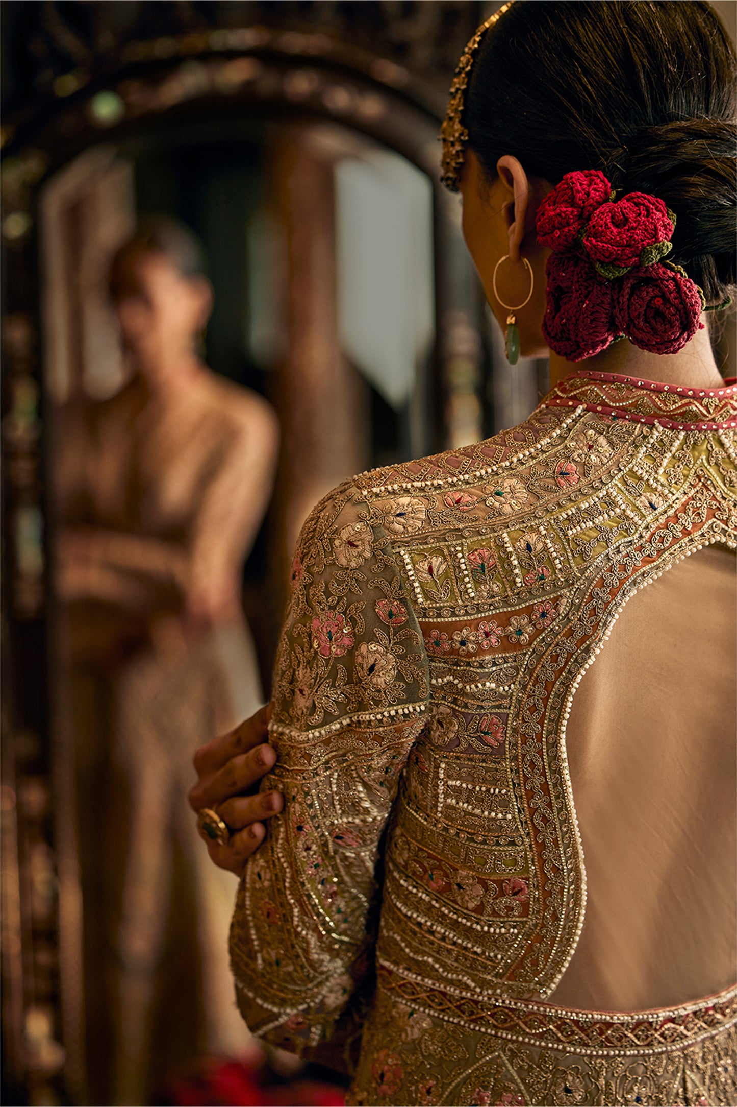 Ice Blue Tulle Kalidar Jacket and Lehenga