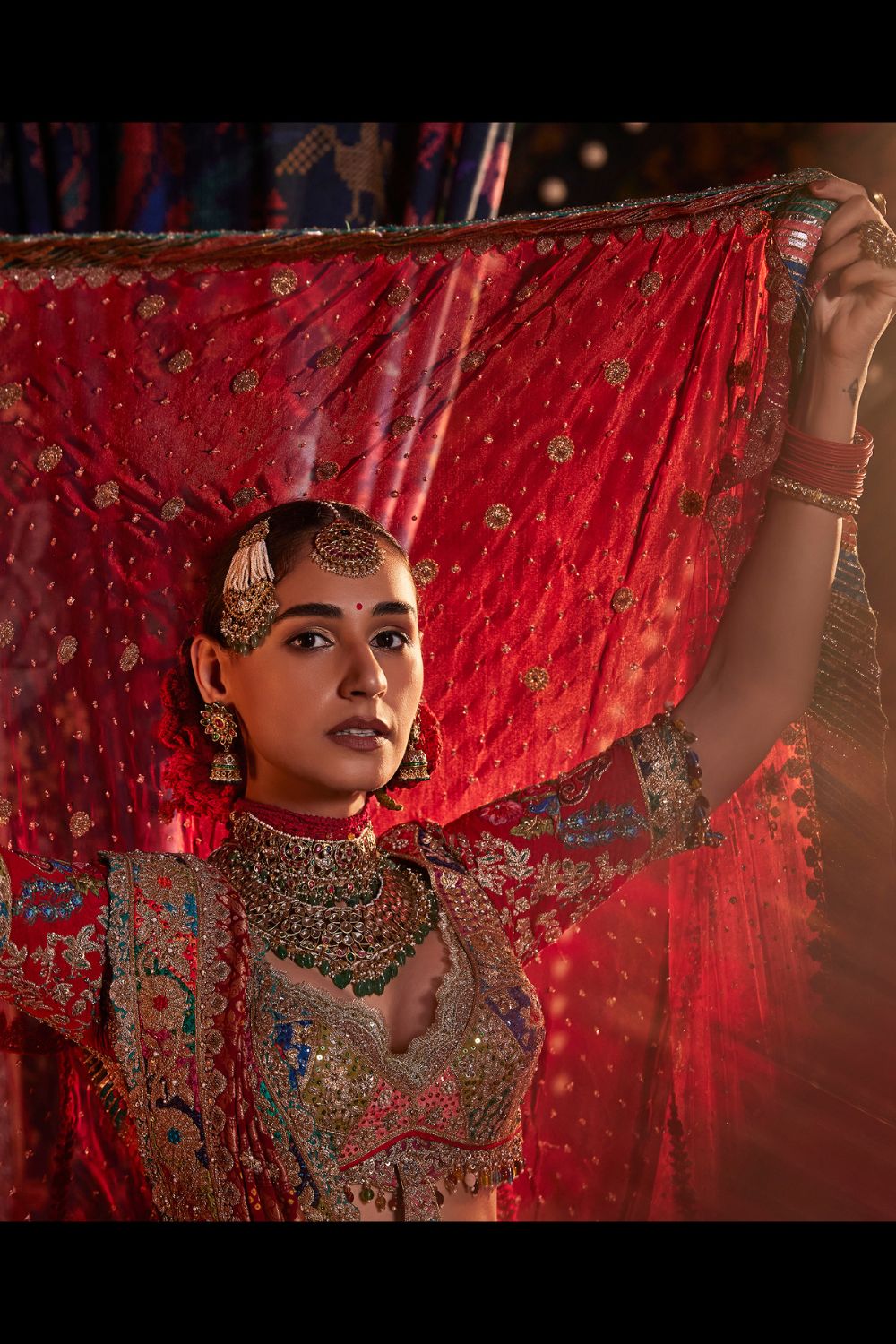 Deep Red  Shikargah  Lehenga Set