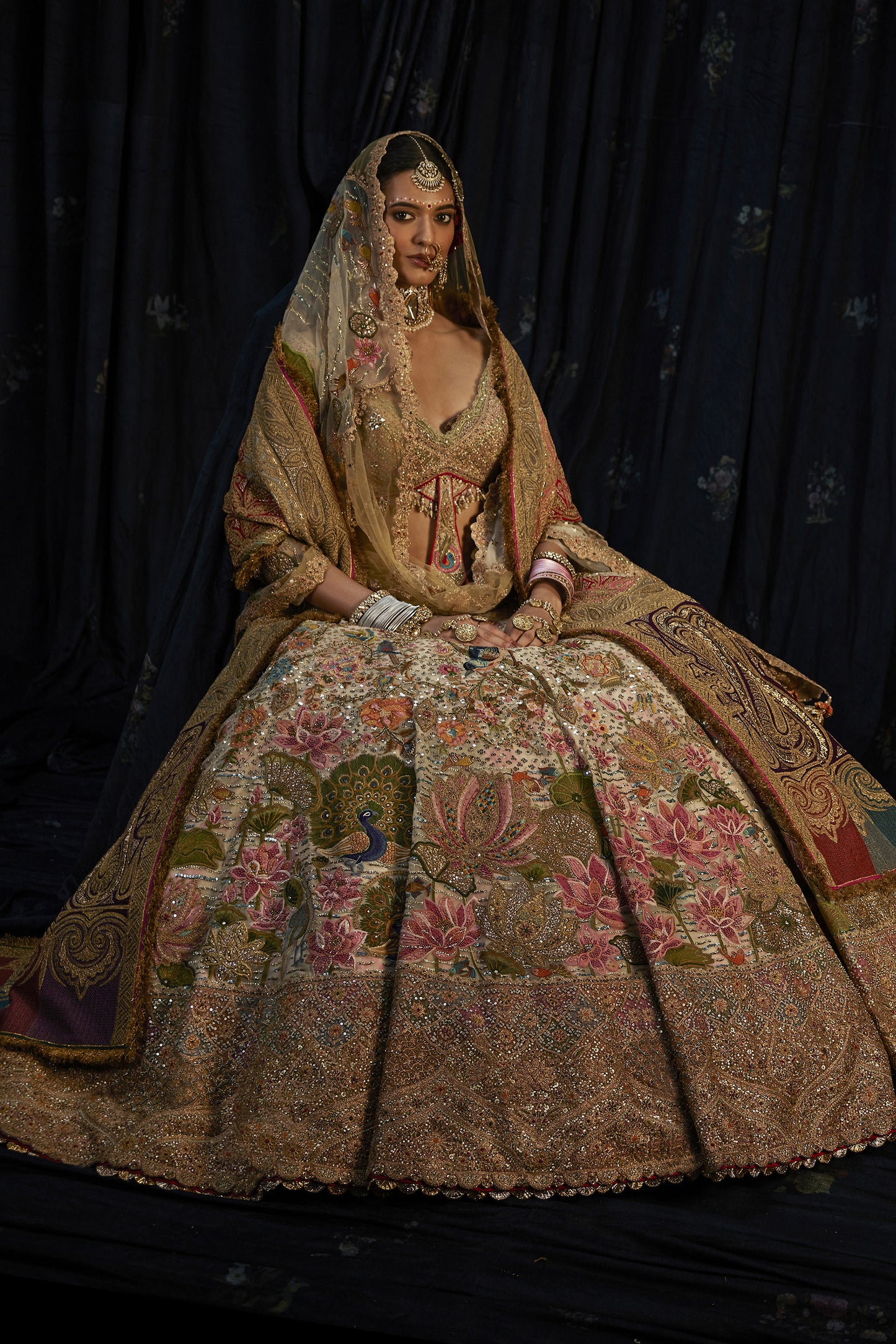 Ivory Efflorescence Lehenga