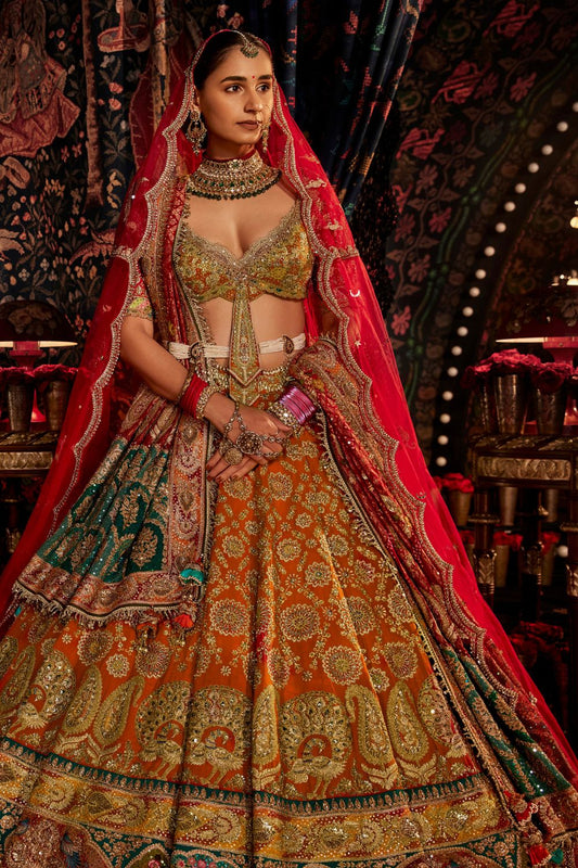 Deep Russet Pichhwai Lehenga Set