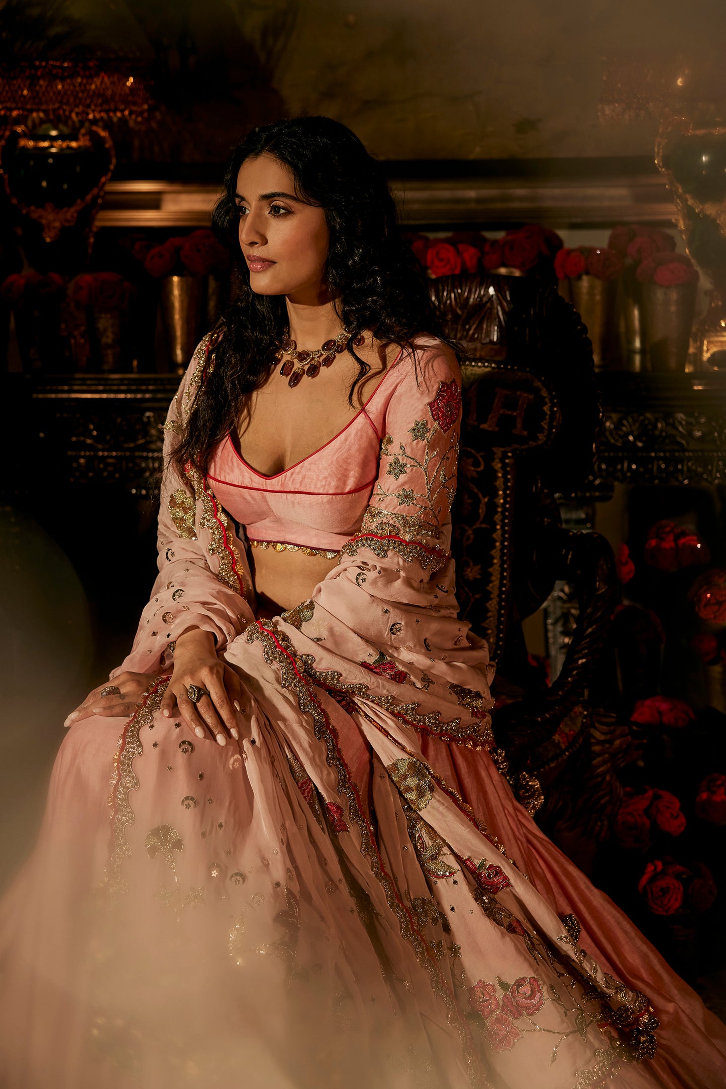 Soft Pink Silk Lehenga