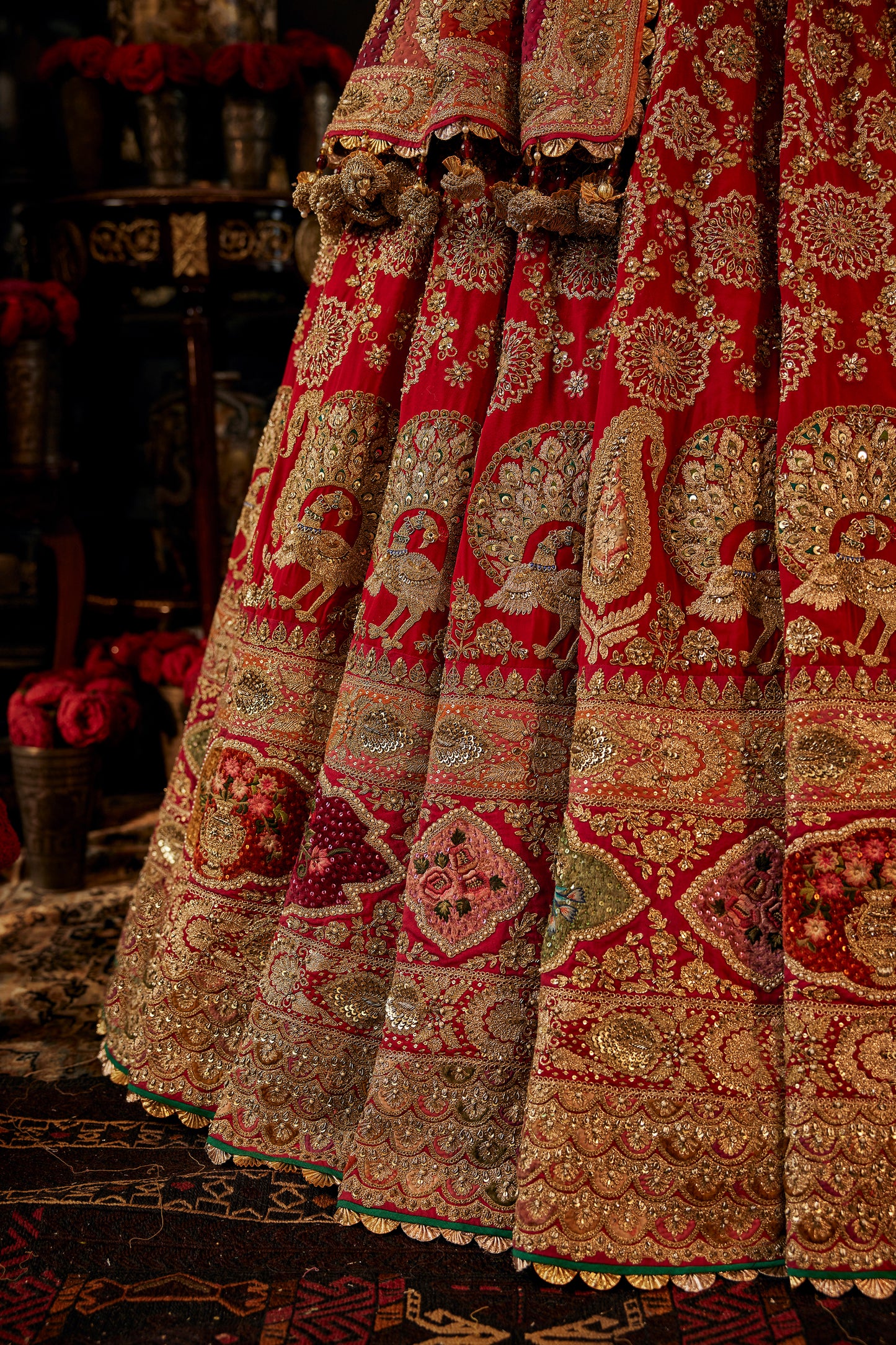 Earthy Red Geomtric Lehenga