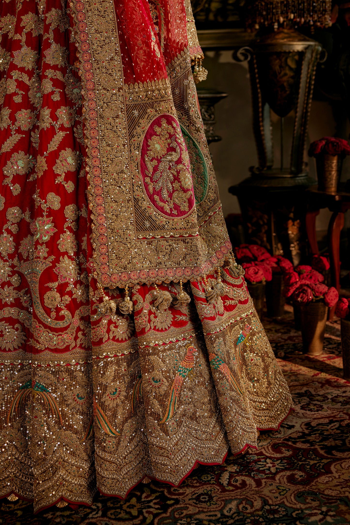 Earthy Red Jacobean Lehenga