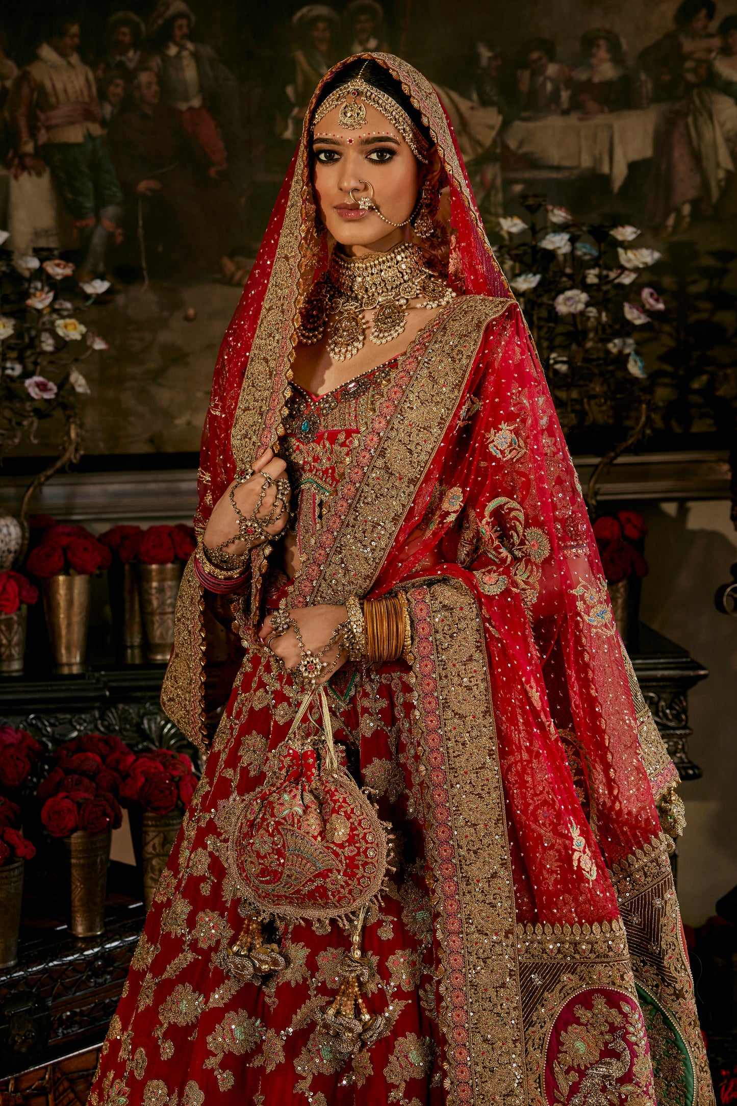 Earthy Red Jacobean Lehenga