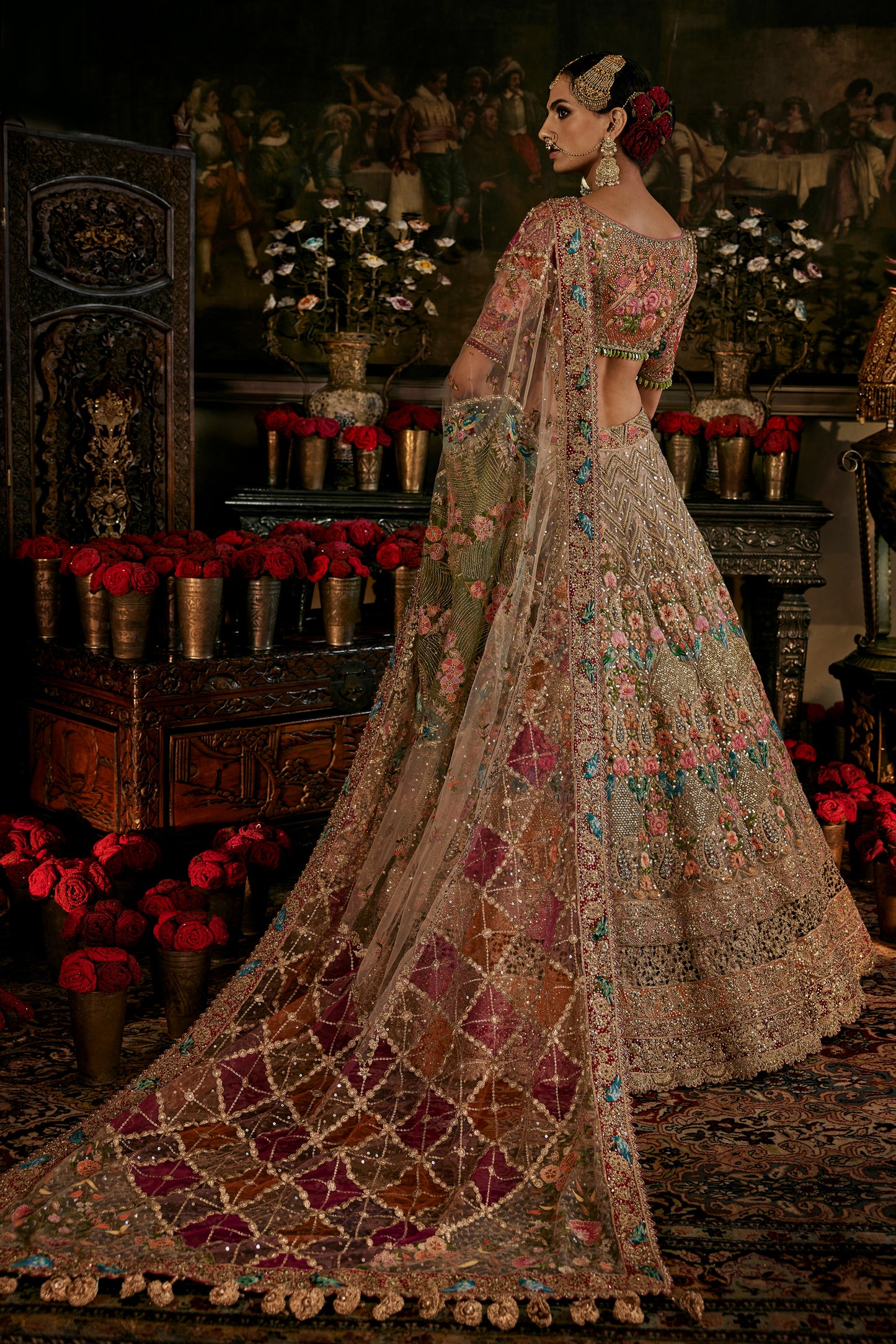 Multi Hued Tulle Lehenga