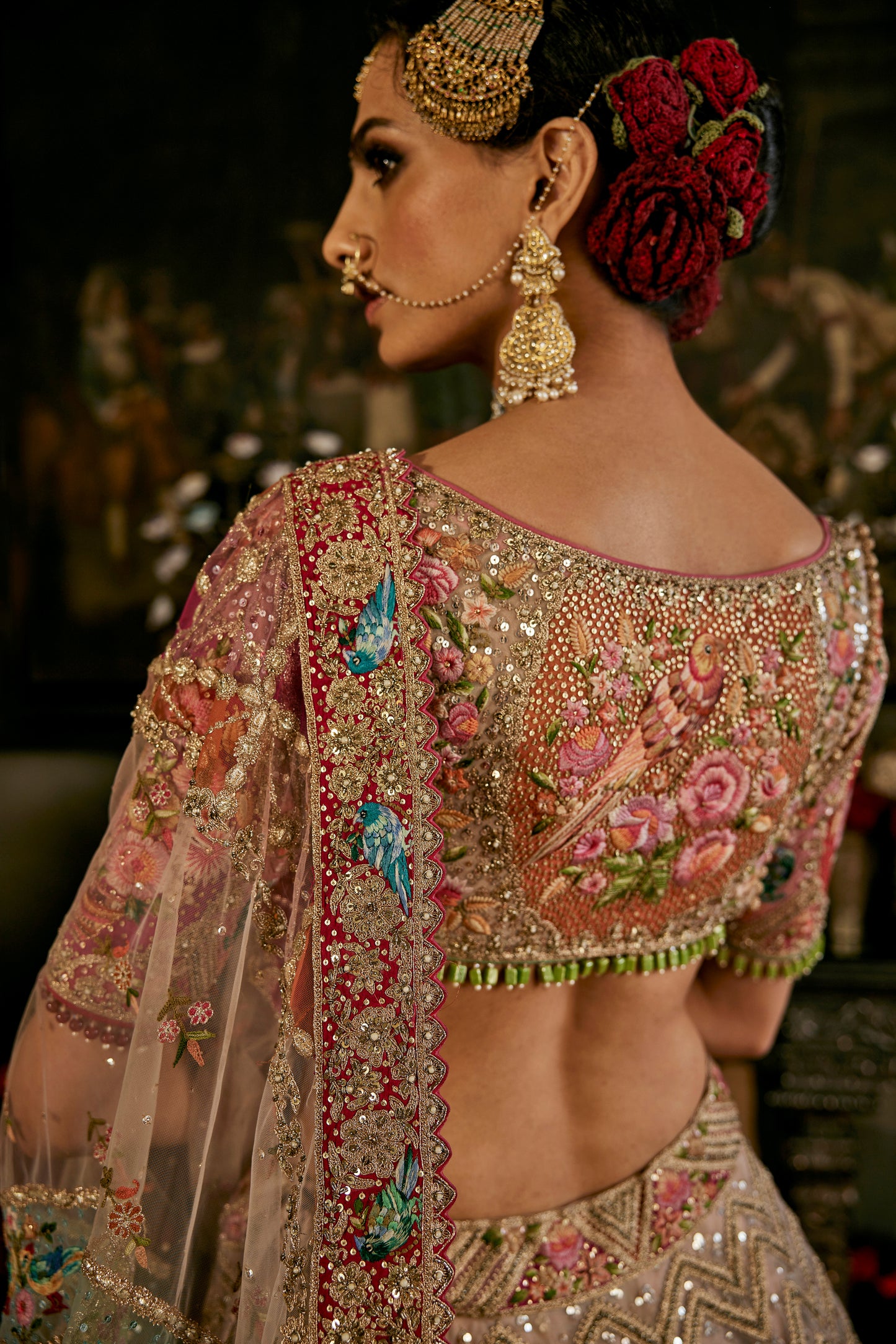 Multi Hued Tulle Lehenga