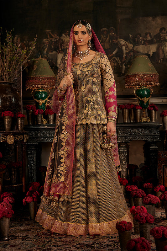 Charcoal Grey Tulle Lehenga