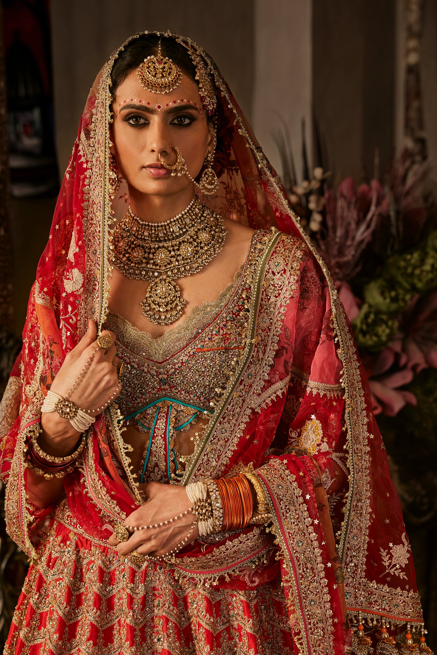 Red Archival Lehenga