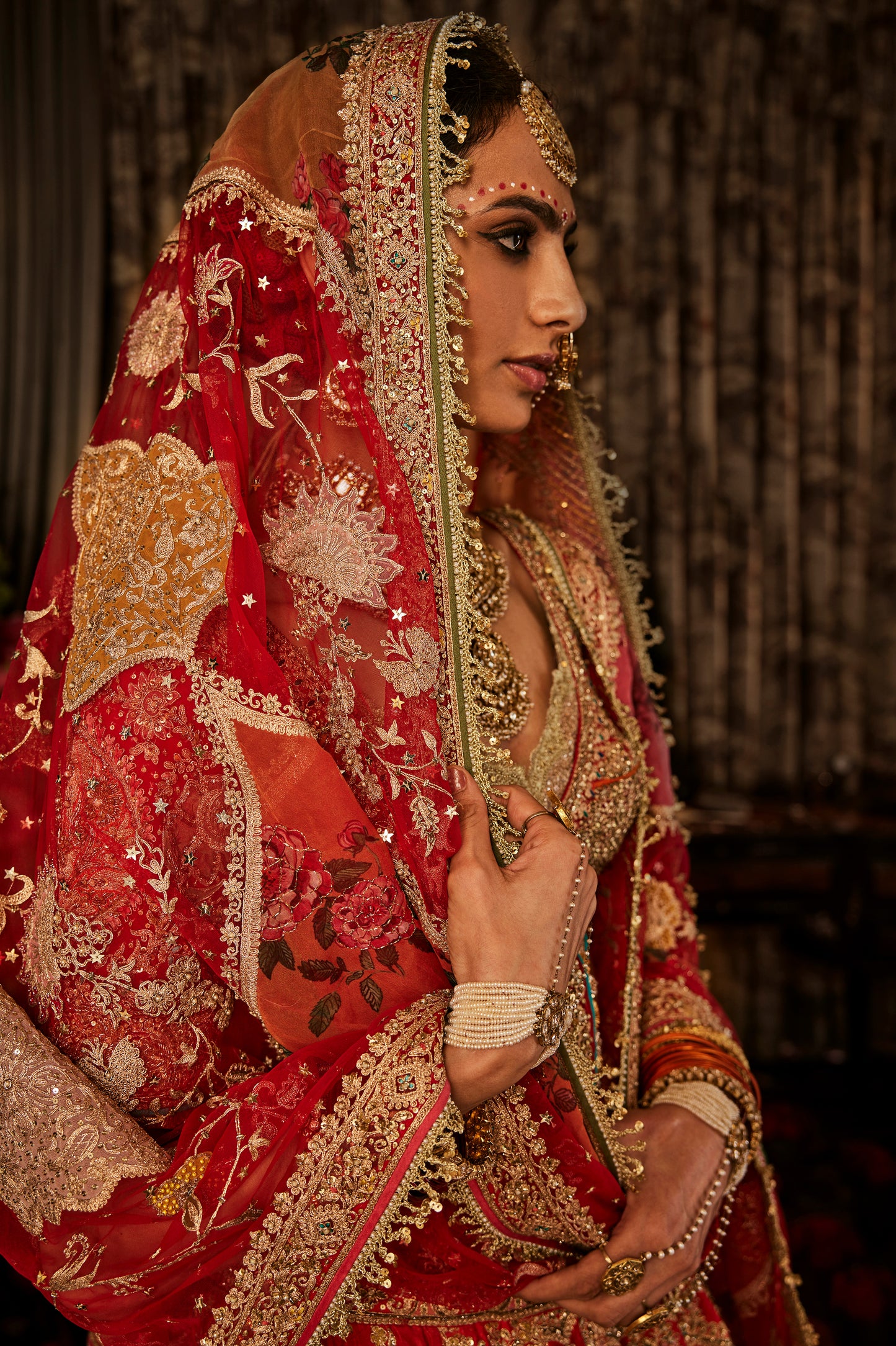 Red Archival Lehenga