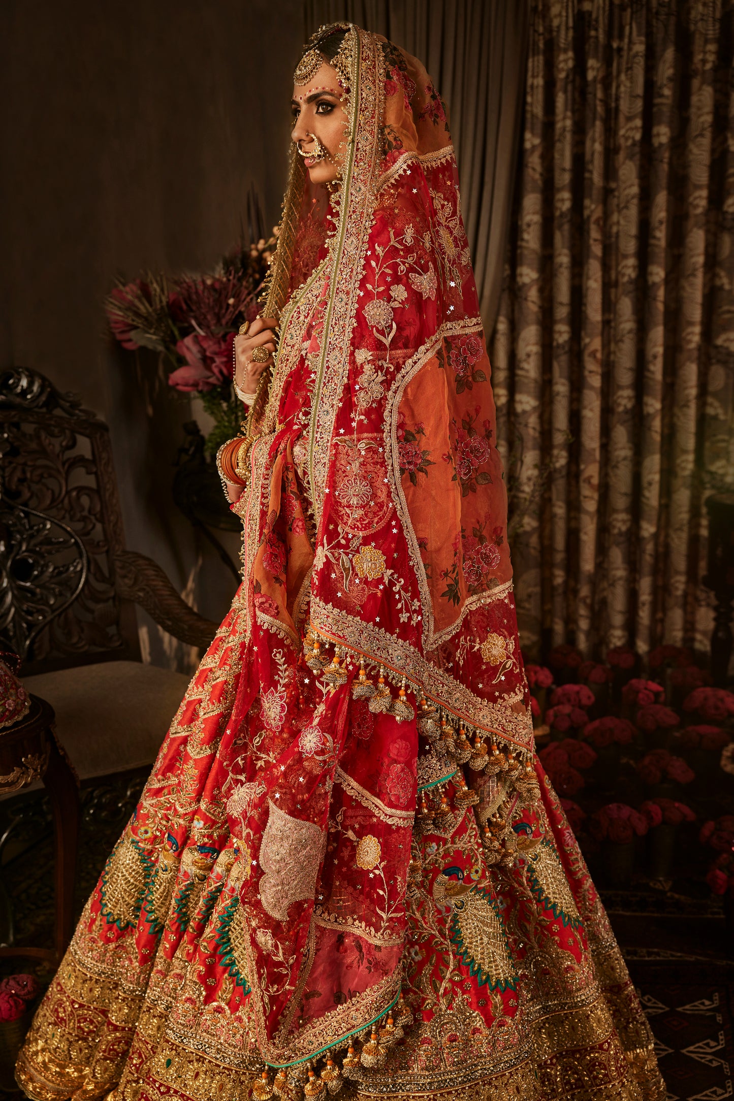 Red Archival Lehenga