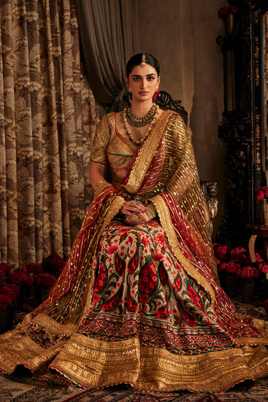 Ivory Georgette Lehenga