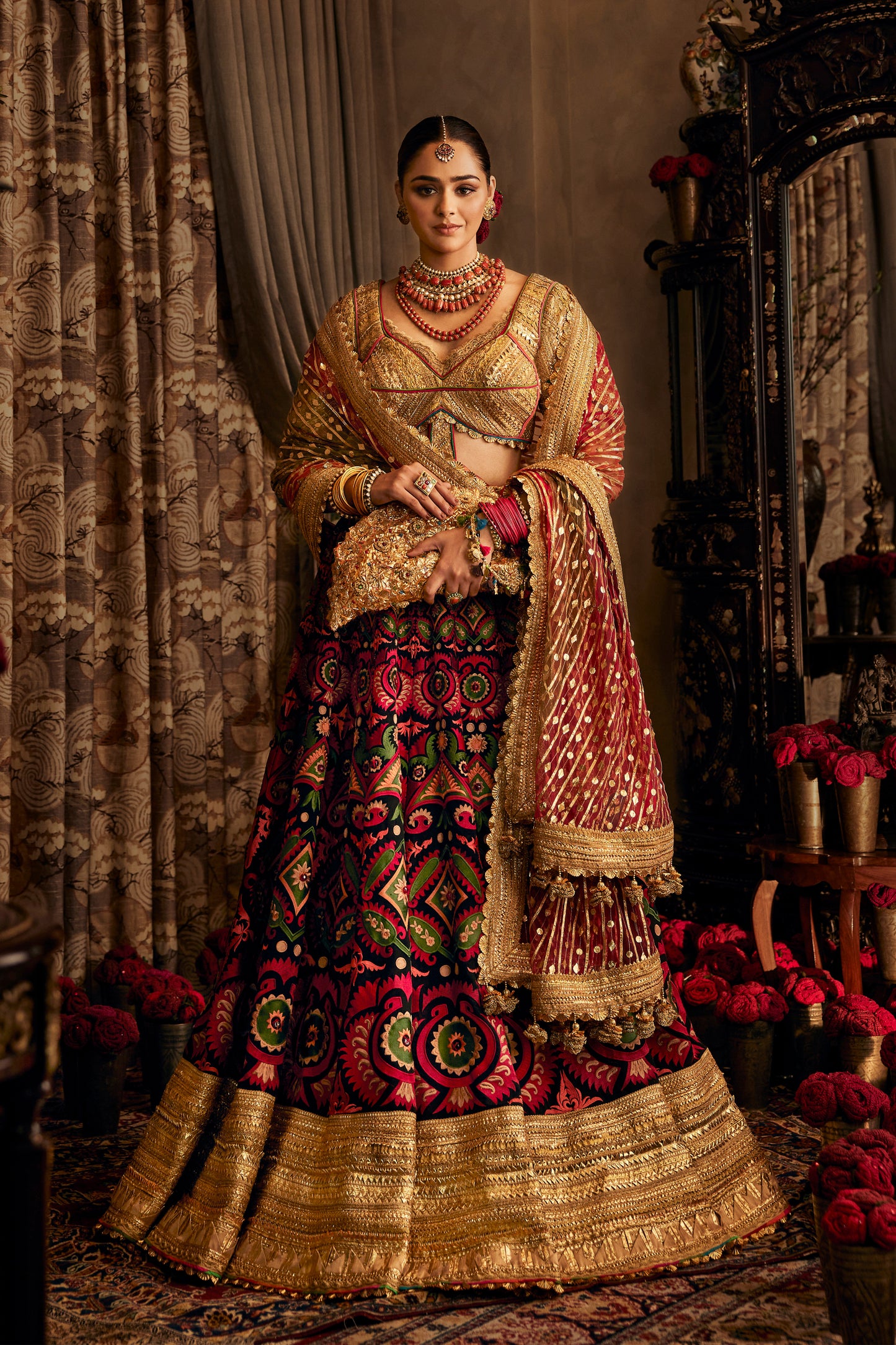 Inky black lehenga