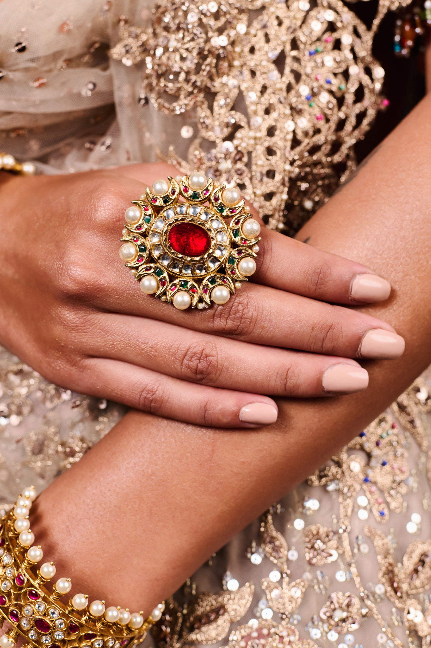 Red Statement Stone Ring